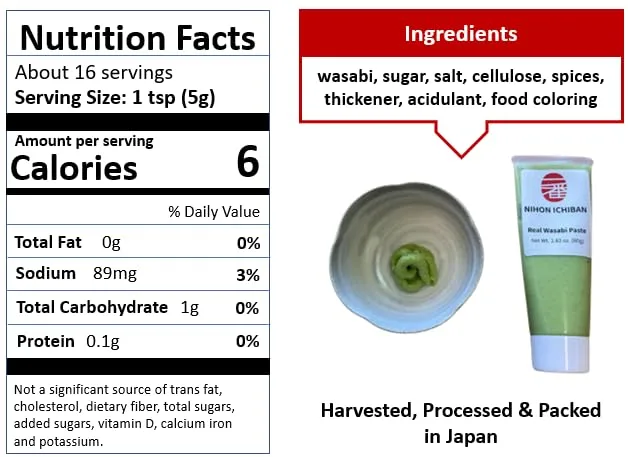 Japan Made Authentic Wasabi Paste from 85% Real Wasabi 2.82oz - Ideal for Sushi, Sashimi and Grilled Meat and Fish or Mixing with Dressings and Mayonnaise