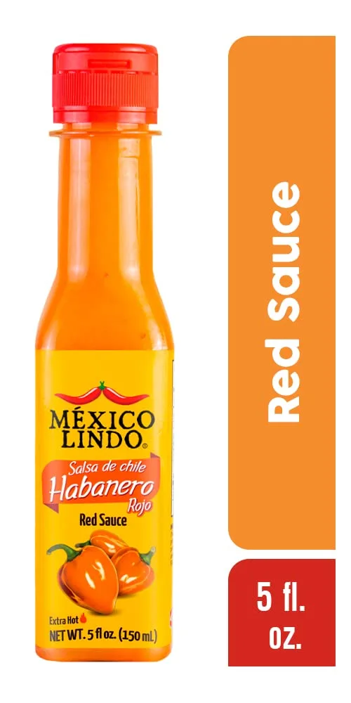 Mexico Lindo Hot Sauce Variety Pack Display with Red Habanero, Green Habanero and 7 Mares, 5 fl oz, Pack of 3