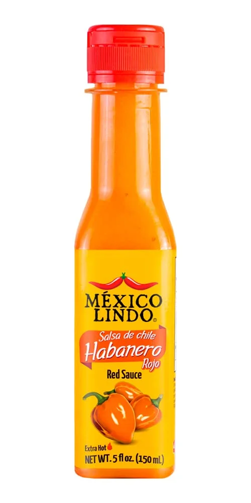 Mexico Lindo Red Habanero Hot Sauce Display, 5 fl oz, Pack of 6