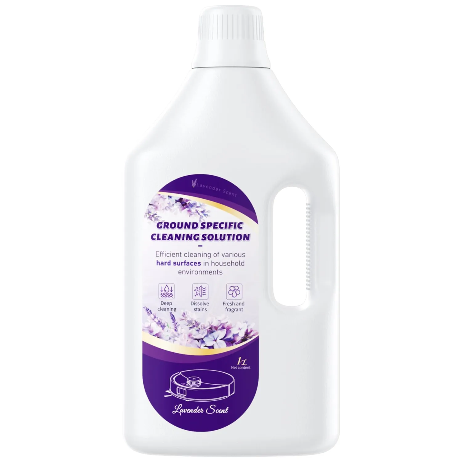 Nukisa 1L Lavender Floor Cleaning Solution suitable with Robot Vacuum Mop | Compatible with Roborock、Eufy、iRobot、Ecovacs、Dreame、Shark, Deodorization and Deep Cleans for Multiple Hard Floors,Fresh Scent