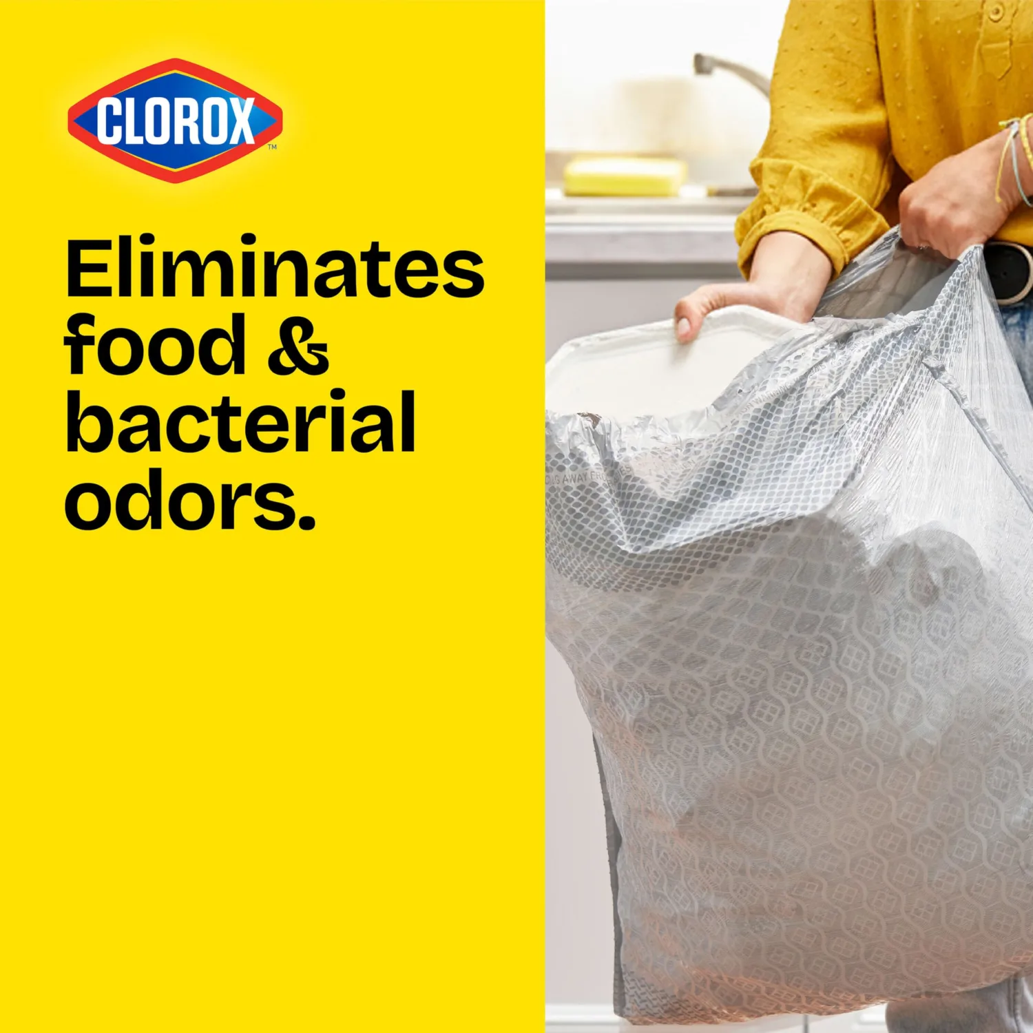 Glad ForceFlex MaxStrength with Clorox Trash Bags, 13 Gal, Eucalyptus, 34 Ct (Package May Vary)