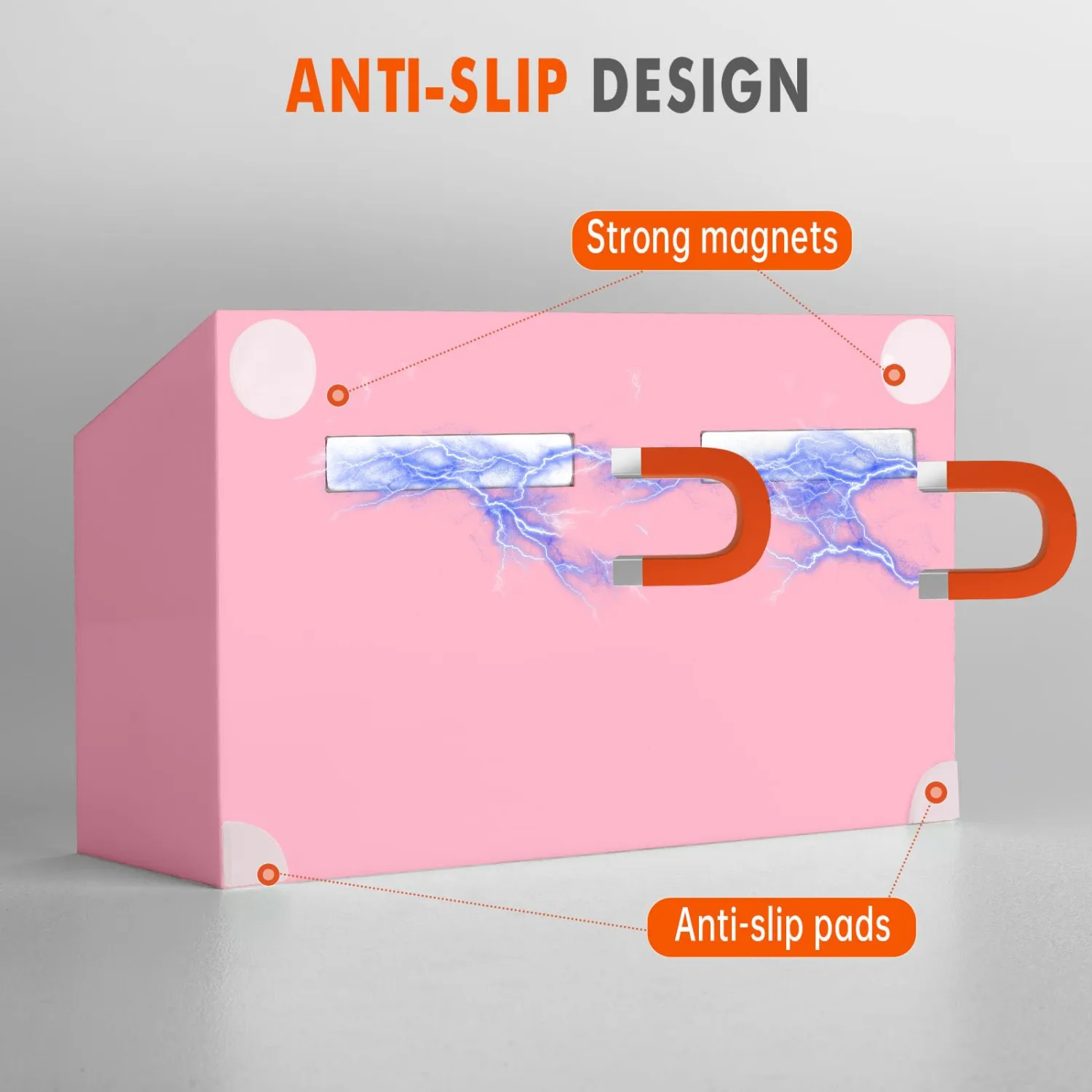 BEYGORM Magnetic Dry Erase Marker Holder for Whiteboard,Non-slip Acrylic Magnet Pen Holder for Fridge Refrigerator,Locker Organizer for Work,Locker Accessories,Pencil Cup for Desk(Pink)