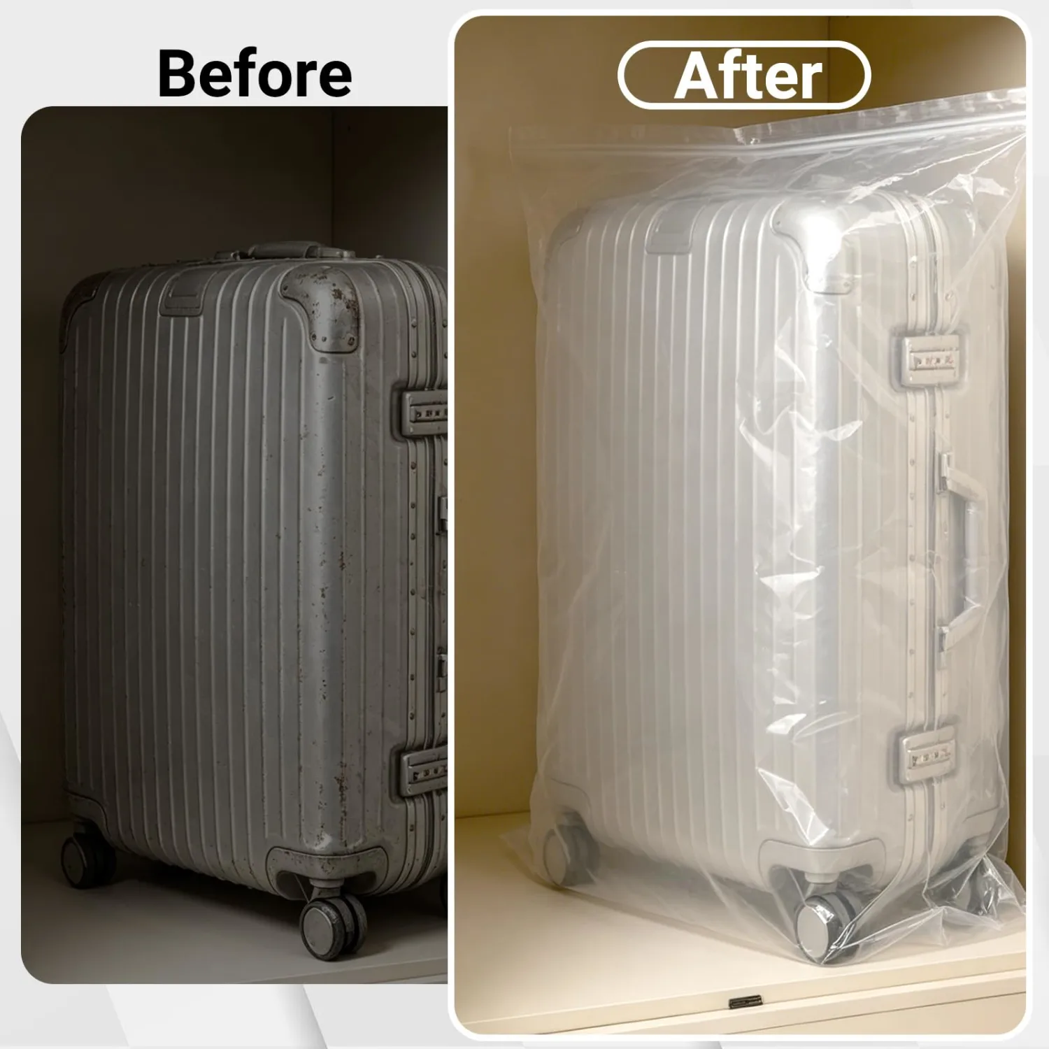 4.72 mil Super Thick 20 Gallon Storage Bags with Zipper - 24"x33" Extra Large Clear Plastic Storage Bags for Clothes, Moving, Travel, 10 Pack