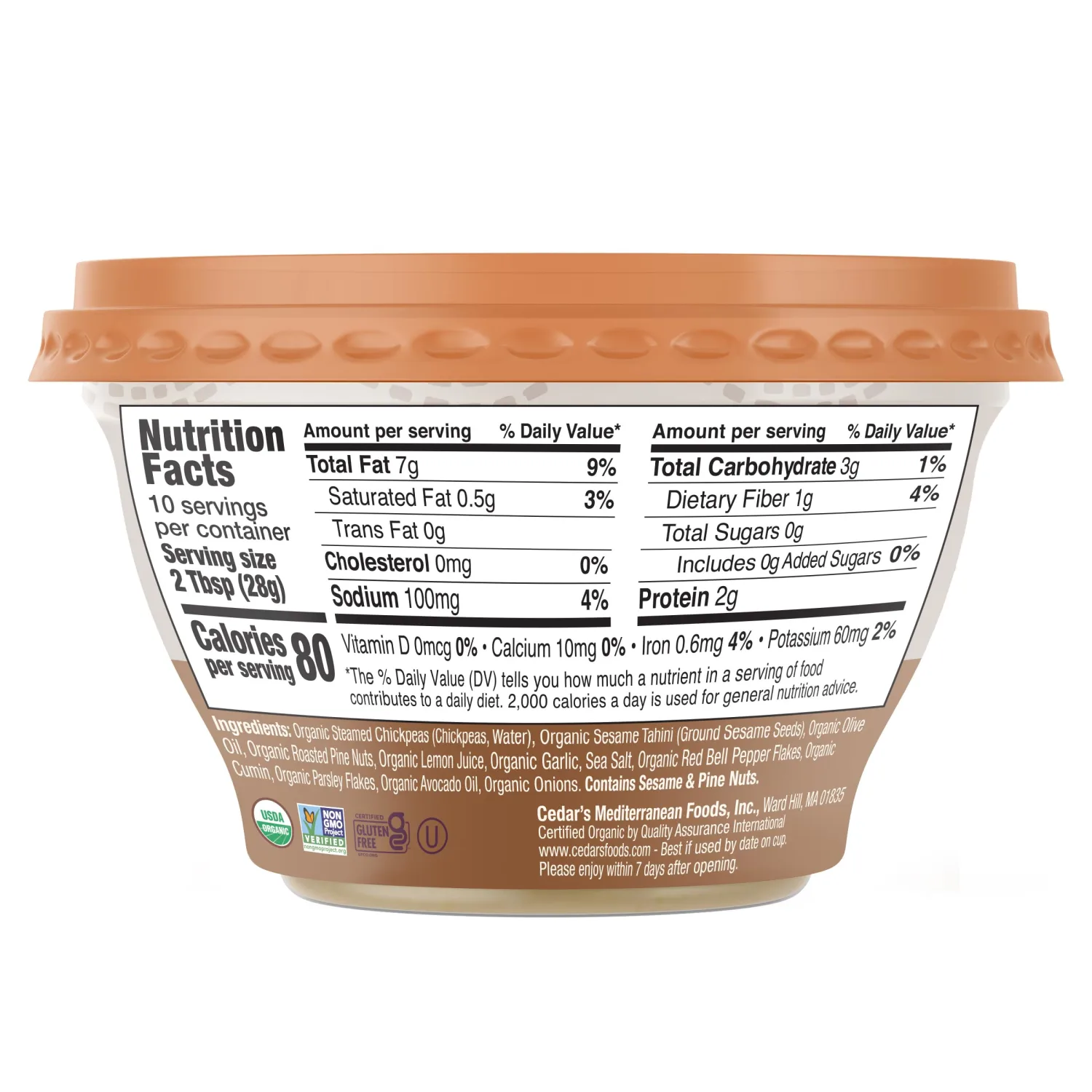 Cedar's Organic Reserve Mediterranean Pine Nut Hummus