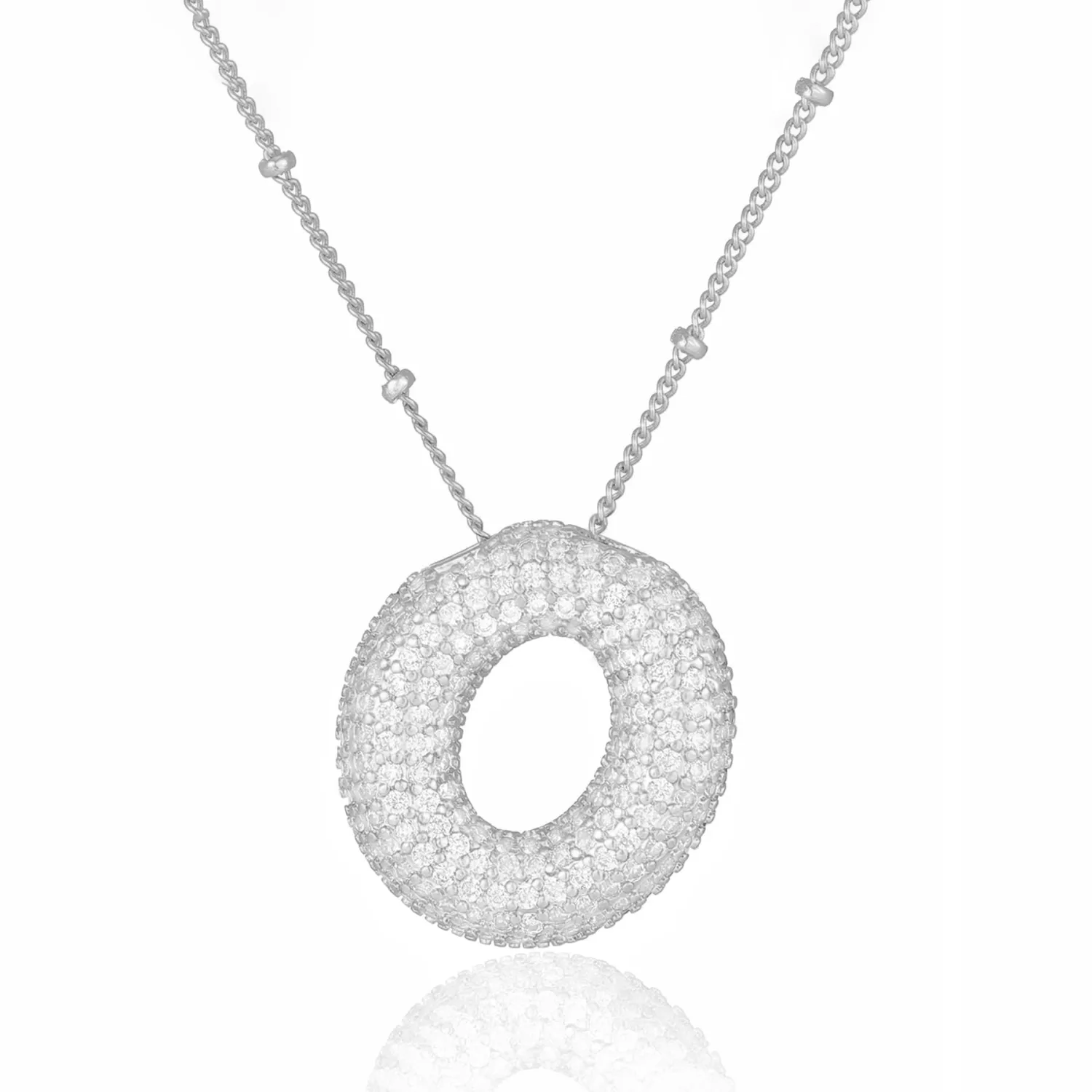 Bubble Letter Necklace Gold Balloon Initial Pendant Necklace Dainty Zirconia Alphabet Name for Women Birthday Jewelry Gifts