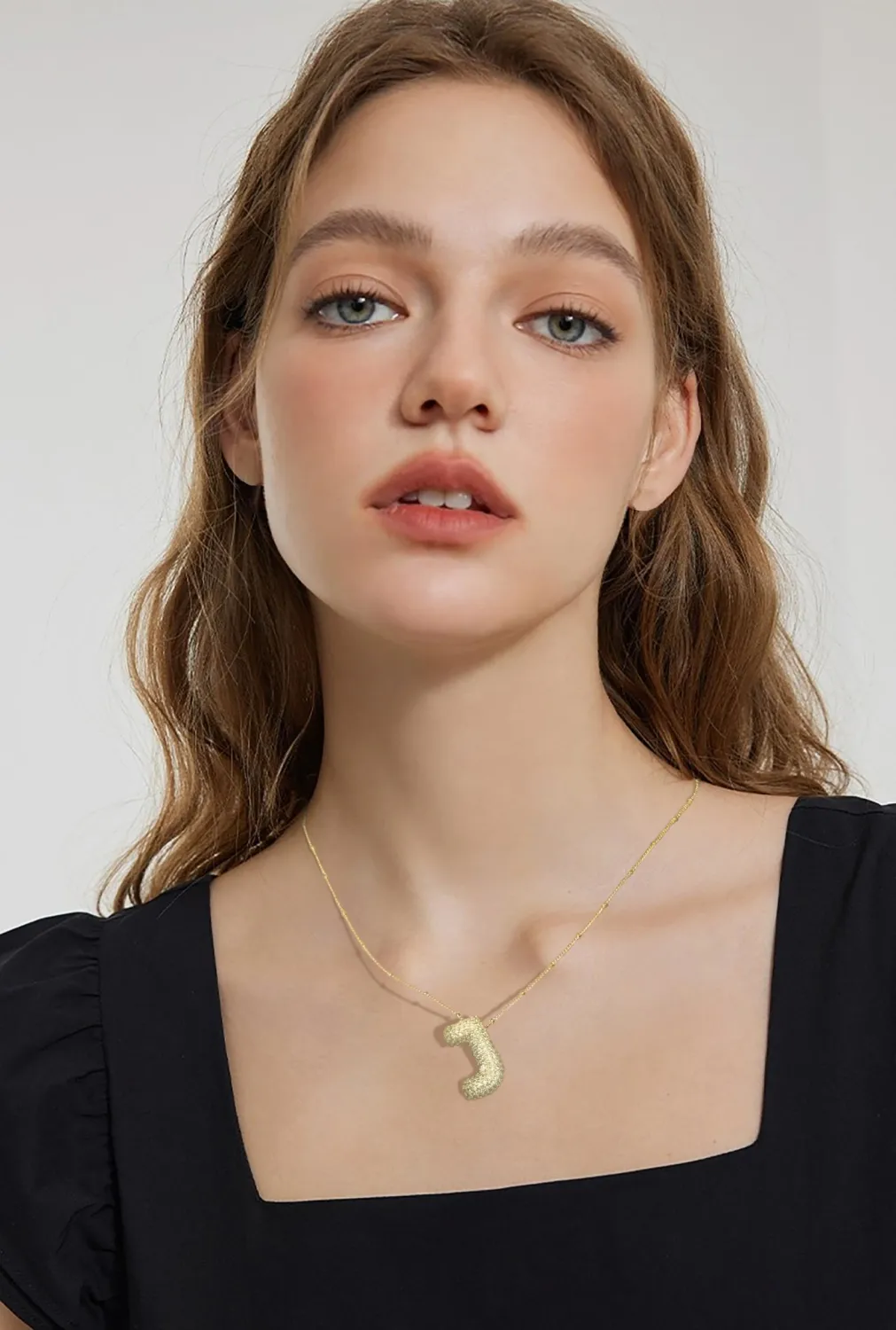 Bubble Letter Necklace Gold Balloon Initial Pendant Necklace Dainty Zirconia Alphabet Name for Women Birthday Jewelry Gifts
