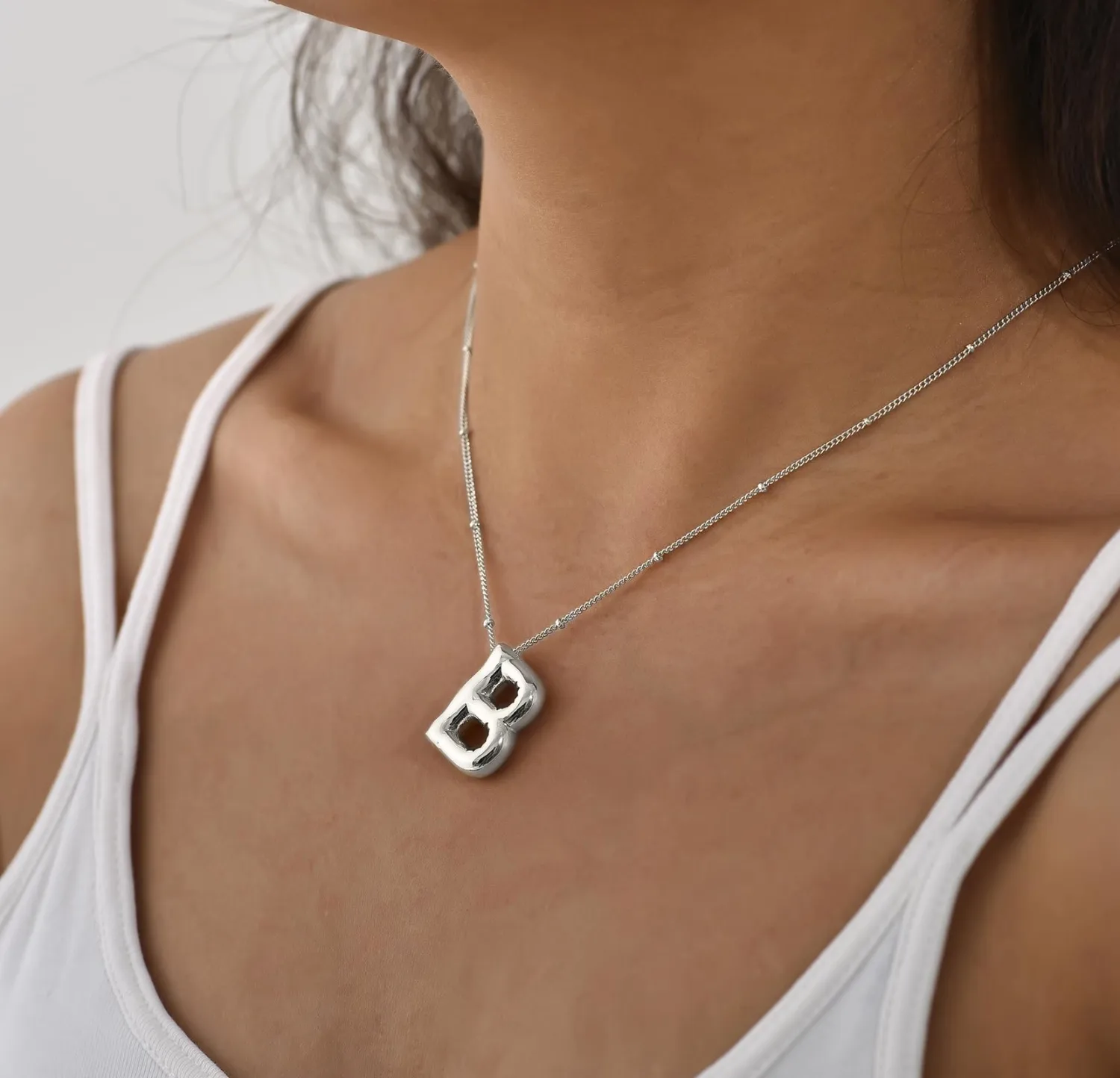 Bubble Letter Necklace Gold Balloon Initial Pendant Necklace Dainty Zirconia Alphabet Name for Women Birthday Jewelry Gifts