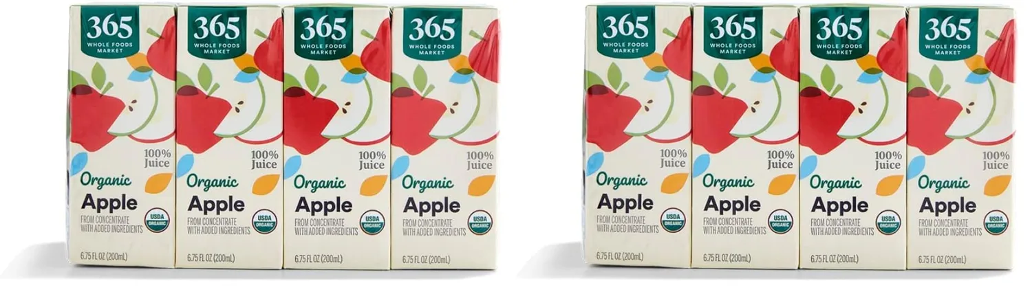 365 By Whole Foods Market, Featuring Wild Kratts, Organic 100% Juice From Concentrate, Apple (6.75 Fl Oz Boxes), Total 108 Fl Oz, (Pack of 16)