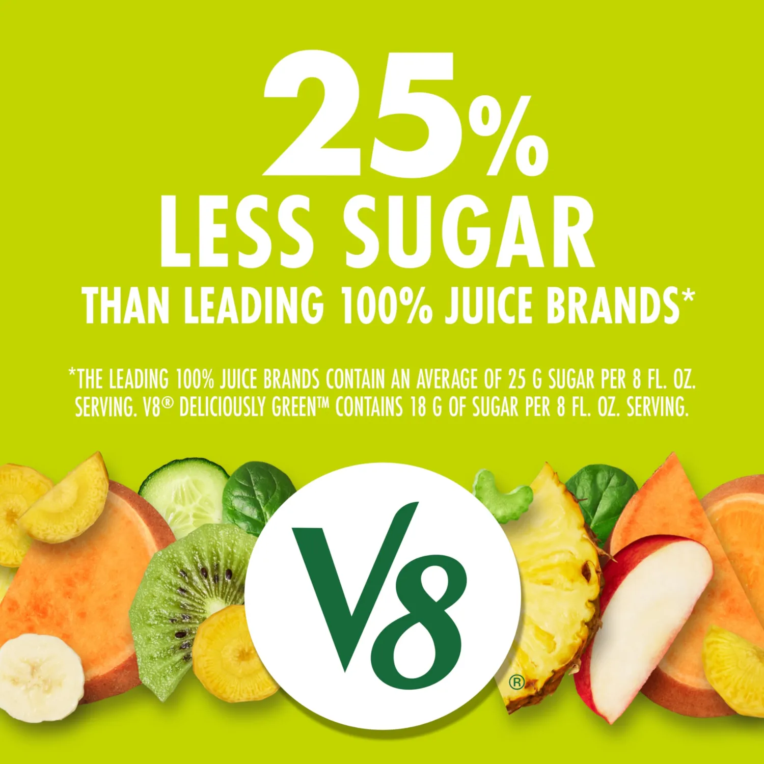 V8 Deliciously Green Juice, 46 fl oz | 100% Fruit and Vegetable | Pack of 3