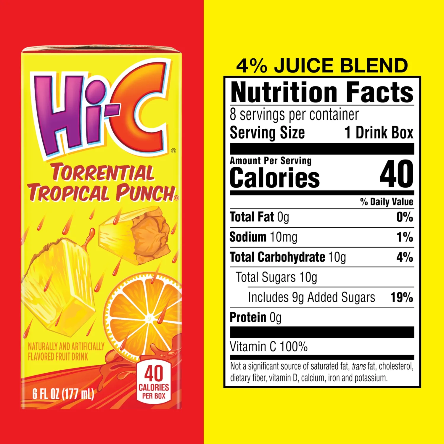 HI-C Torrential Tropical Punch 6oz 8pk