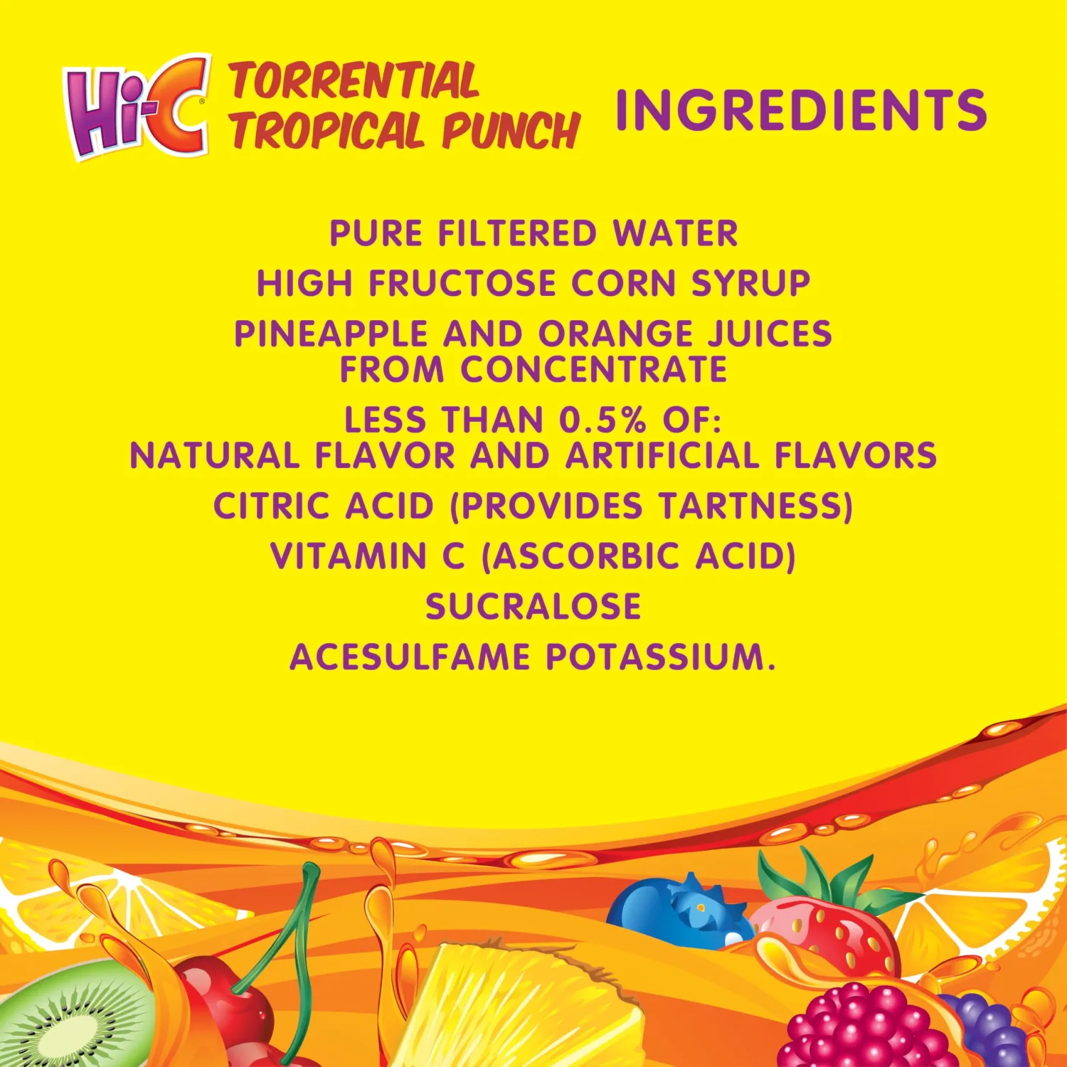 HI-C Torrential Tropical Punch 6oz 8pk