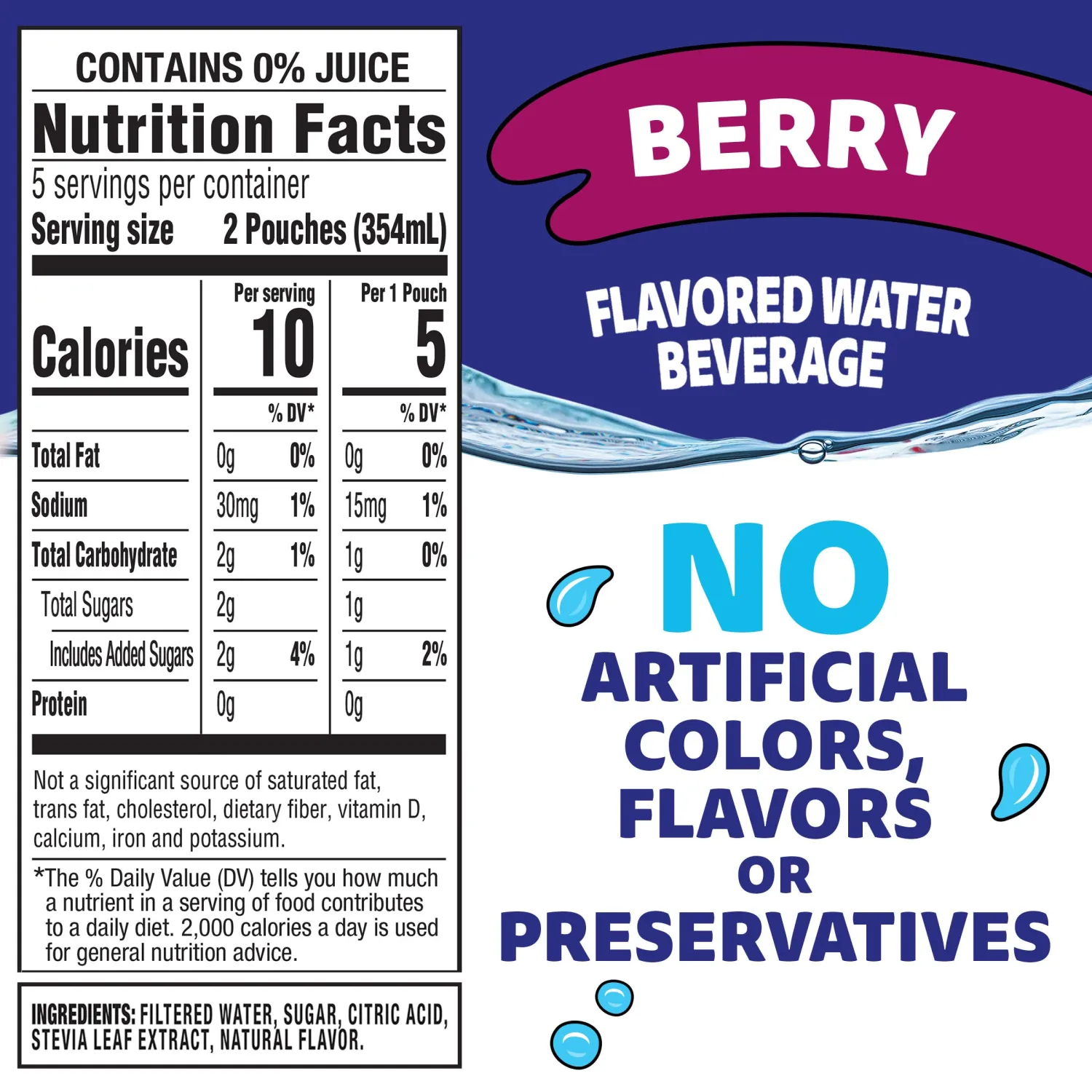 Capri Sun Roarin' Waters Berry Rapids Ready-to-Drink Juice, 6 Fl Oz (Pack of 10)