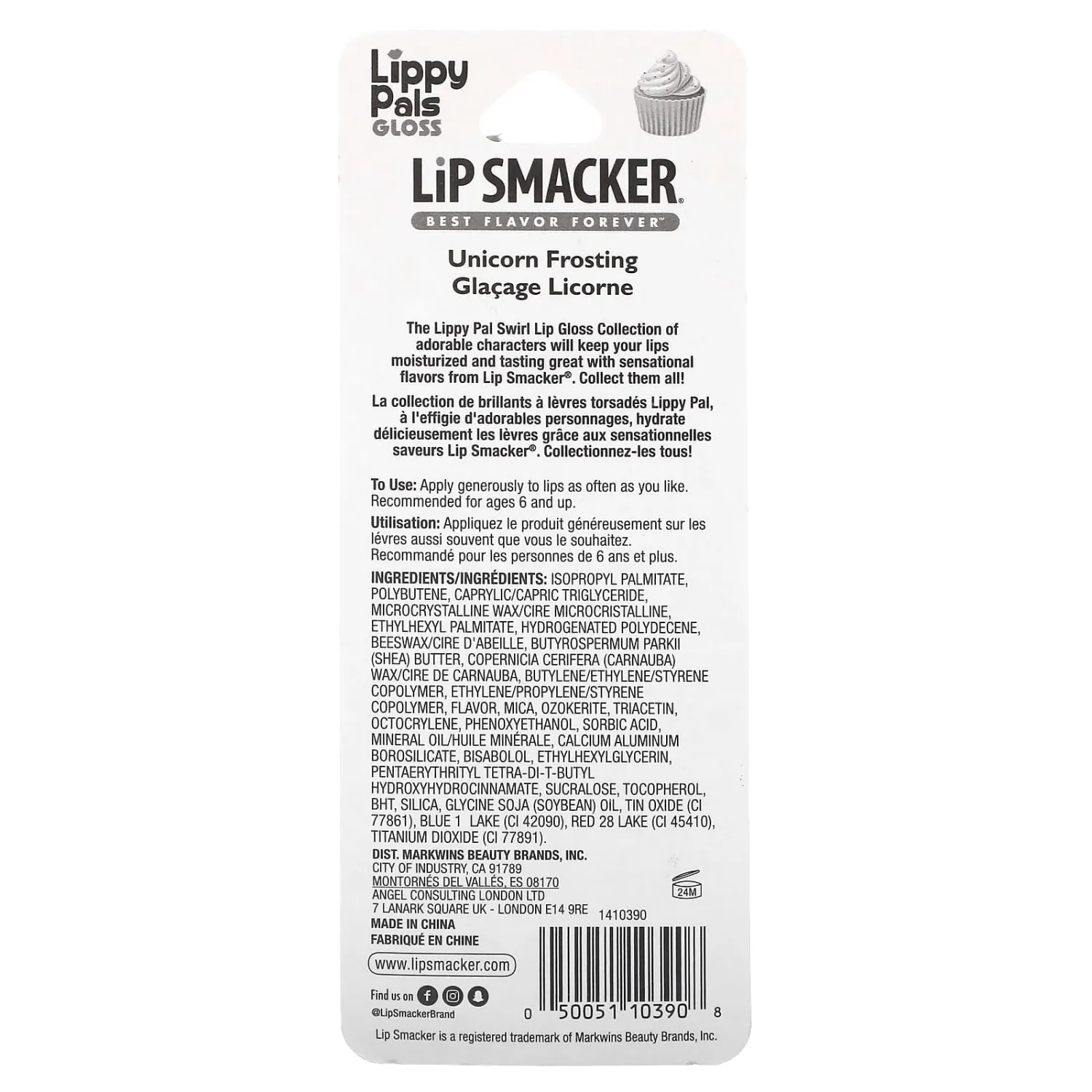 Lip Smacker Lippy Pals Swirls Unicorn, Flavored Moisturizing & Smoothing Soft Shine Lip Balm, Hydrating & Protecting Fun Tasty Glossy Finish, Cruelty-Free & Vegan - Unicorn Frosting
