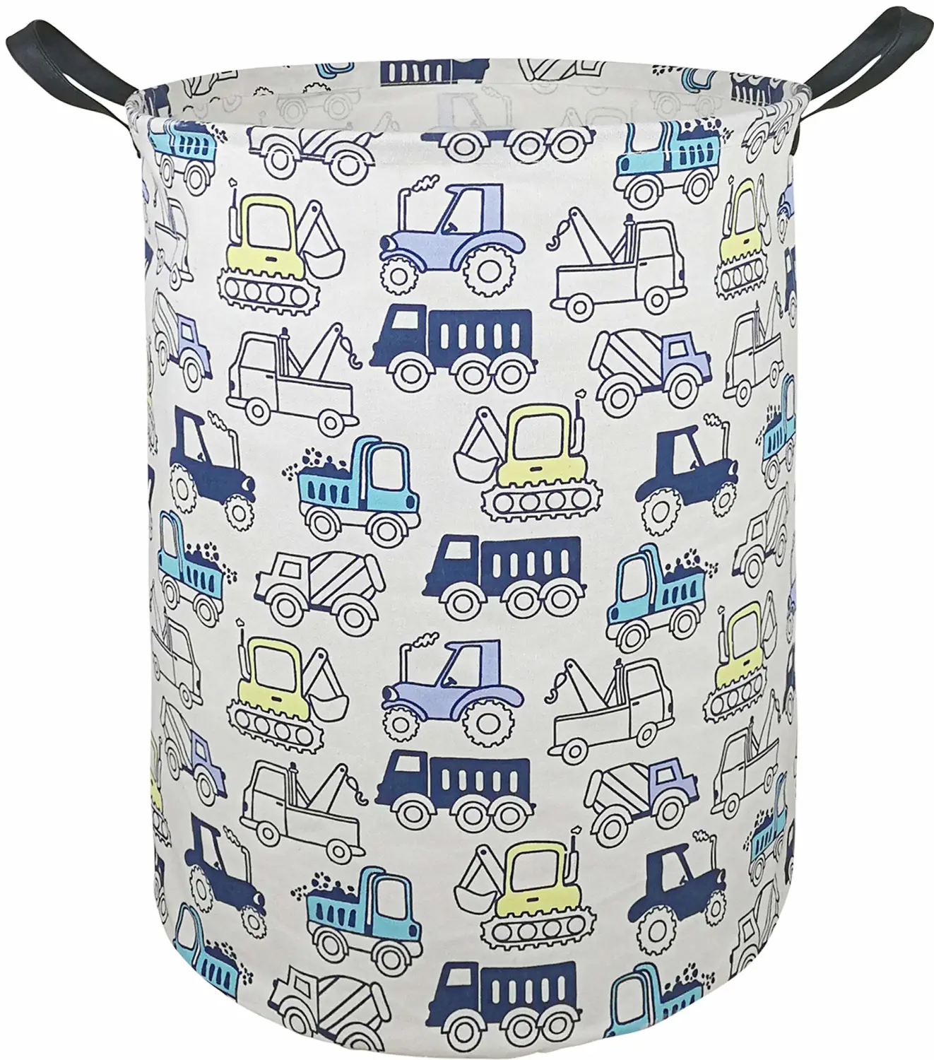Collapsible Kids Laundry Basket Clothes Hamper, Foldable Storage Organizer Bin, Toy Clothes Storage with Handles for Boys Girls Bedroom, Room Decor Cars