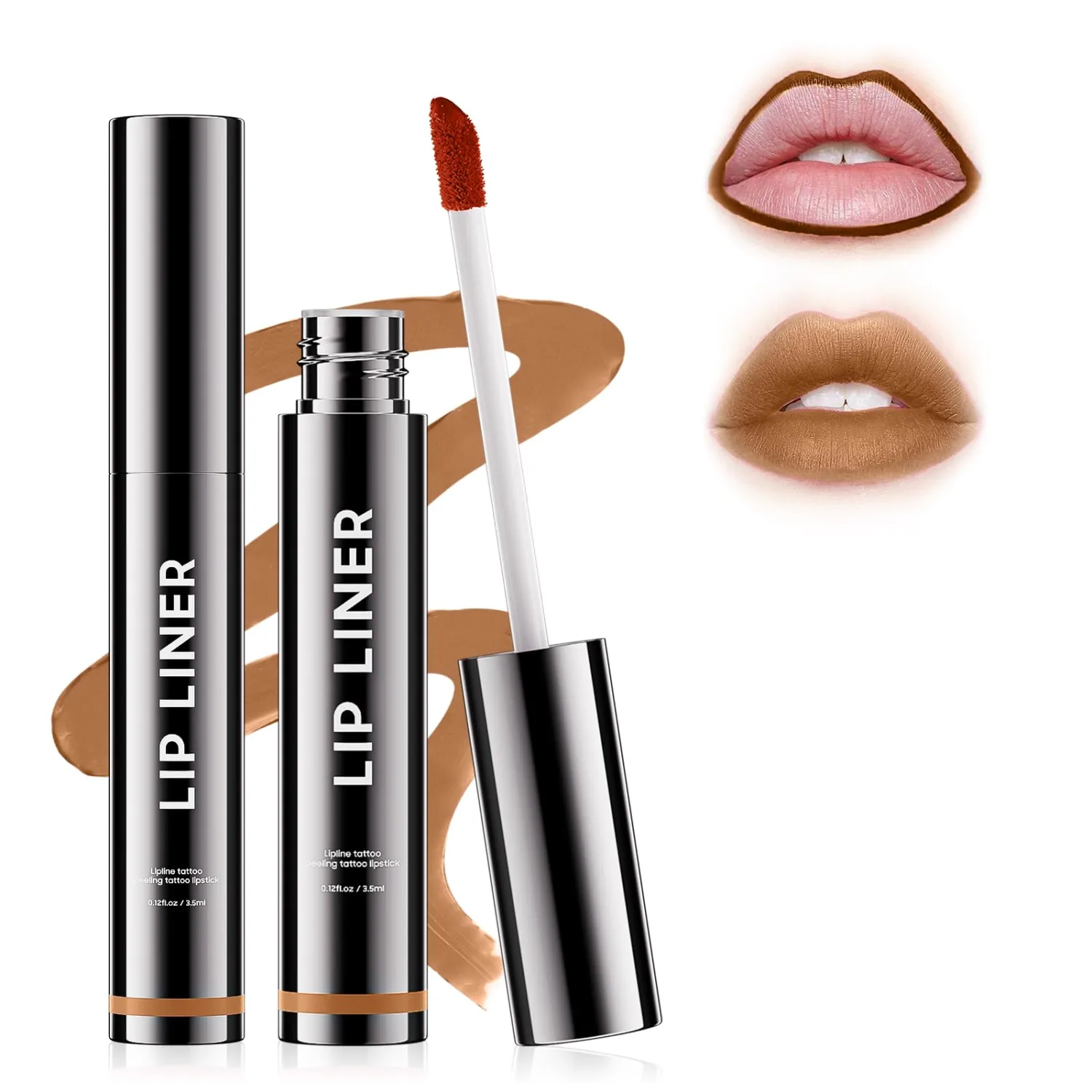 Lip Stain - Peel Off Lip Stain Waterproof, Tattoo Peel Off Lip Liner for Comfortable Vivid Lip Color, Create Beauty & Charming Lip Makeup with All-Day | Vegan and Cruelty Free (#02 Cocoa)