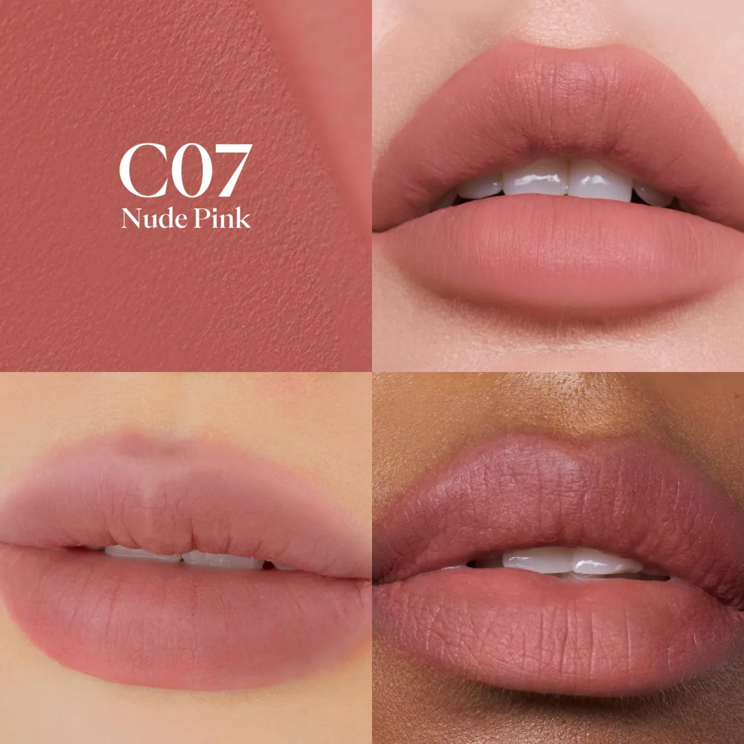 Joocyee Multi-Purpose Lip & Cheek Cream, Natural Matte Lip Clay with Precision Brush, Peony-Infused Hydrating Cream Blush, Smooth & Non-Sticky Finish - Nude Pink