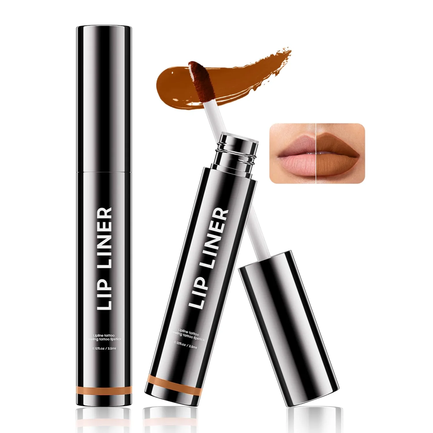 Lip Stain Peel Off - Long Wear Lip Stain Peel Off lip liner, Waterproof & Transfer-Resistant, Smudge-Proof & Precise Application, One-Peel Finish, for All-Day Color Hold (#02 Cocoa)