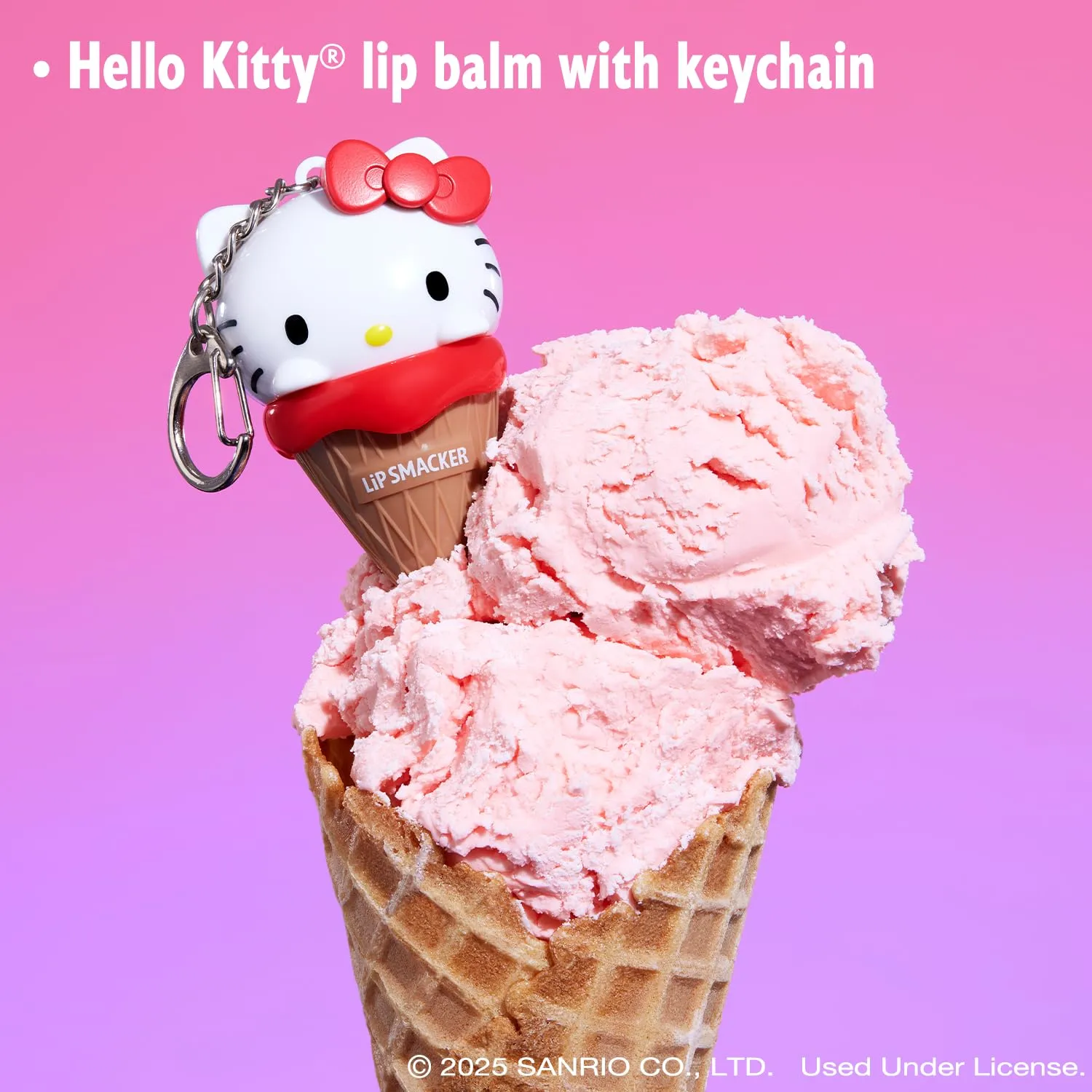 Lip Smacker Hello Kitty Lip Balm, Ice Cream Flavored Moisturizing, Smoothing Soft Shine, Hydrating & Protecting Fun Tasty Flavors, Cruelty-Free - Ice Cream(Packaging may vary)