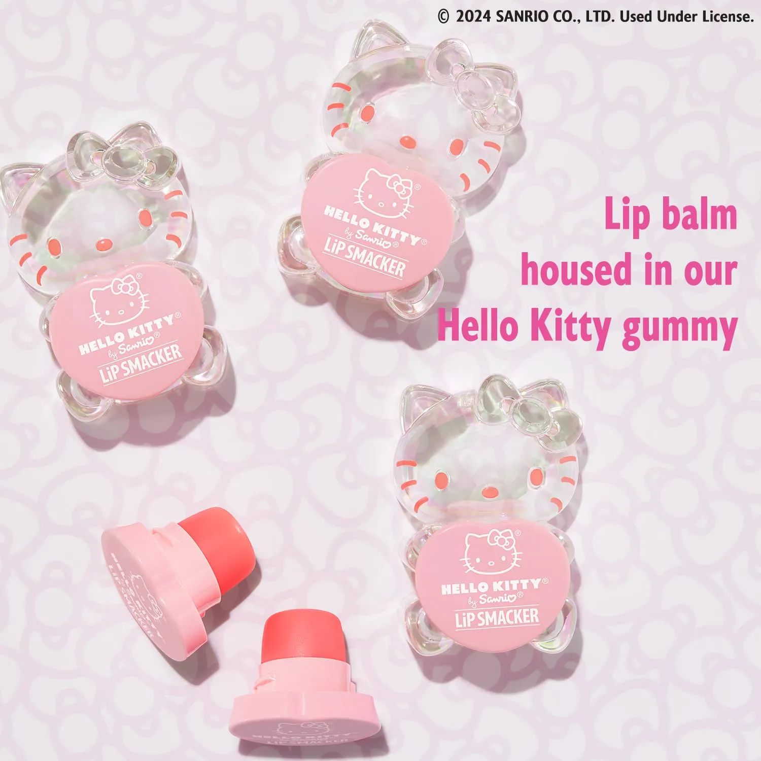 Lip Smacker Hello Kitty Lip Balm,Peach Gummy Flavored Moisturizing,Smoothing Soft Shine,Hydrating & Protecting Fun Tasty Flavors,Cruelty-Free - Positively Peach,(Pack of 2)