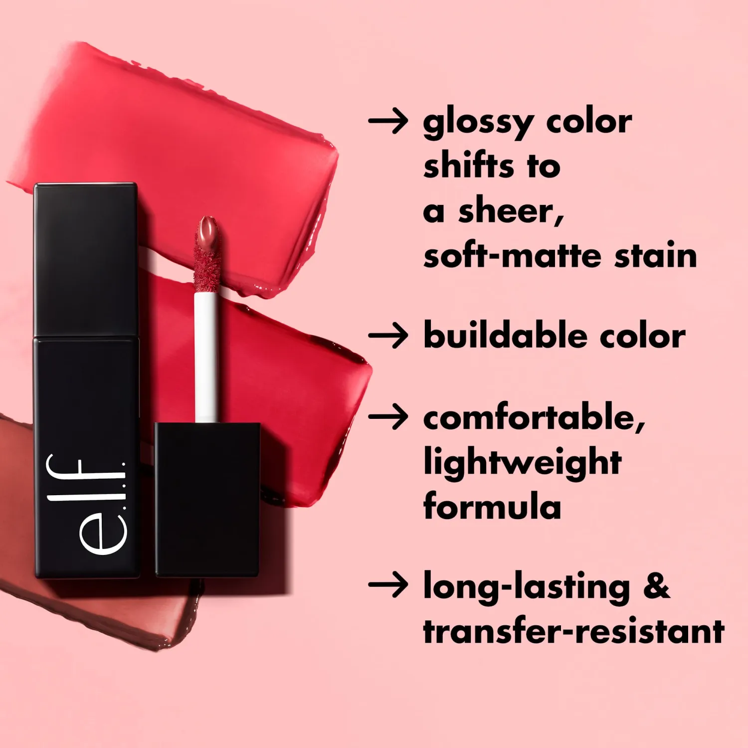 e.l.f. Glossy Lip Stain, Long-Lasting, Lightweight Lip Stain For A Sheer Pop Of Color & Subtle Gloss Finish, Vegan & Cruelty-Free, Fuchsia Fantasy