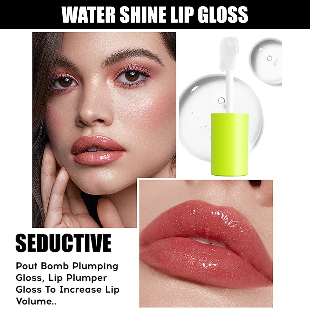 8 Colors Lip Oil Lip Glaze, Hydrating Lip Glow Oil Big Brush Head Shiny Moisturizing Lip Gloss, Long Lasting Non-sticky Fresh Transparent Tinted Plumping Lip Oil (# 01)