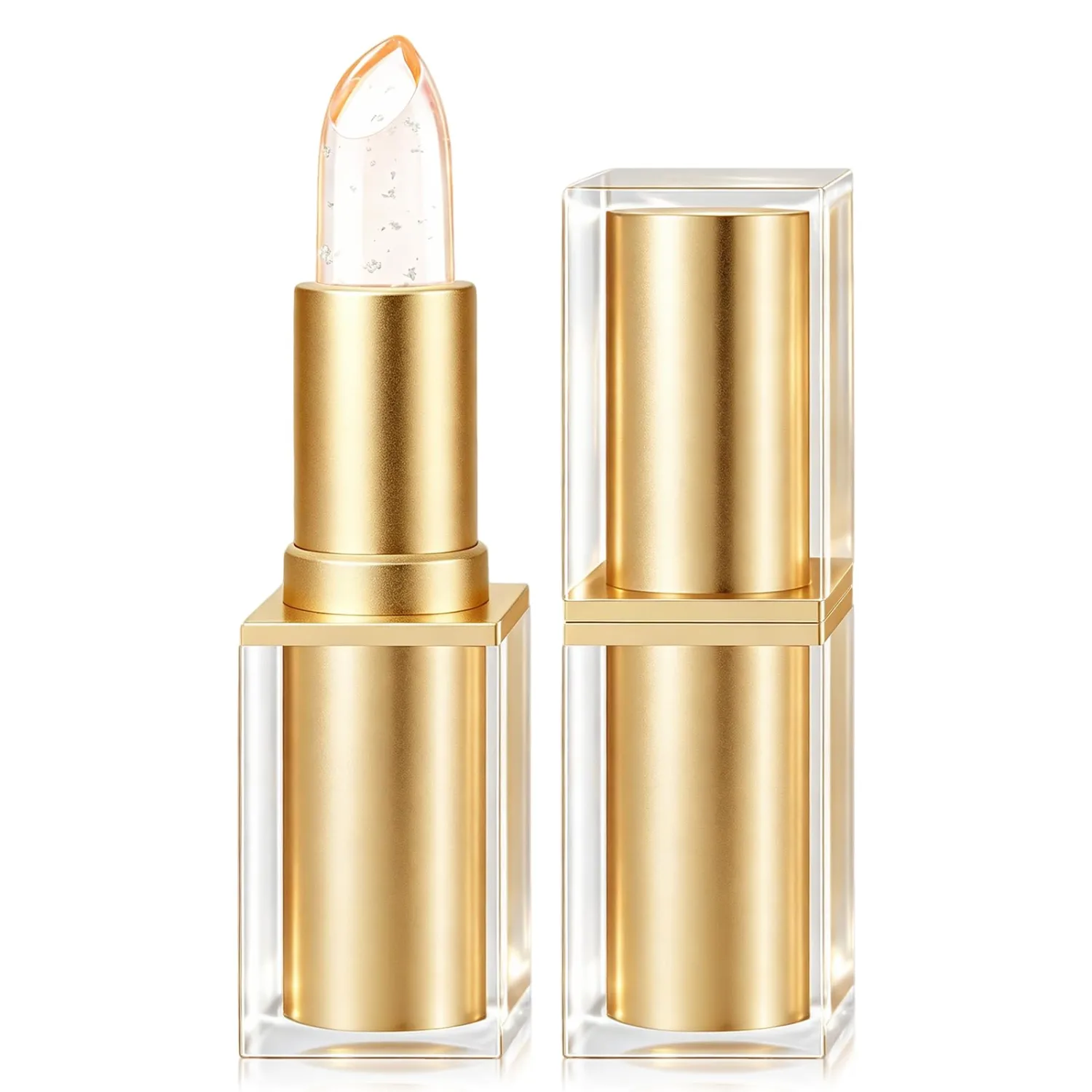 Clear Color Changing Lipstick,Temperature Ph Color Changing Lipstick Tinted Lip Balm, Moisturizing, Long Lasting, Magic Color Change Transferproof Lip Gloss (Silver Leaf) (PINK)