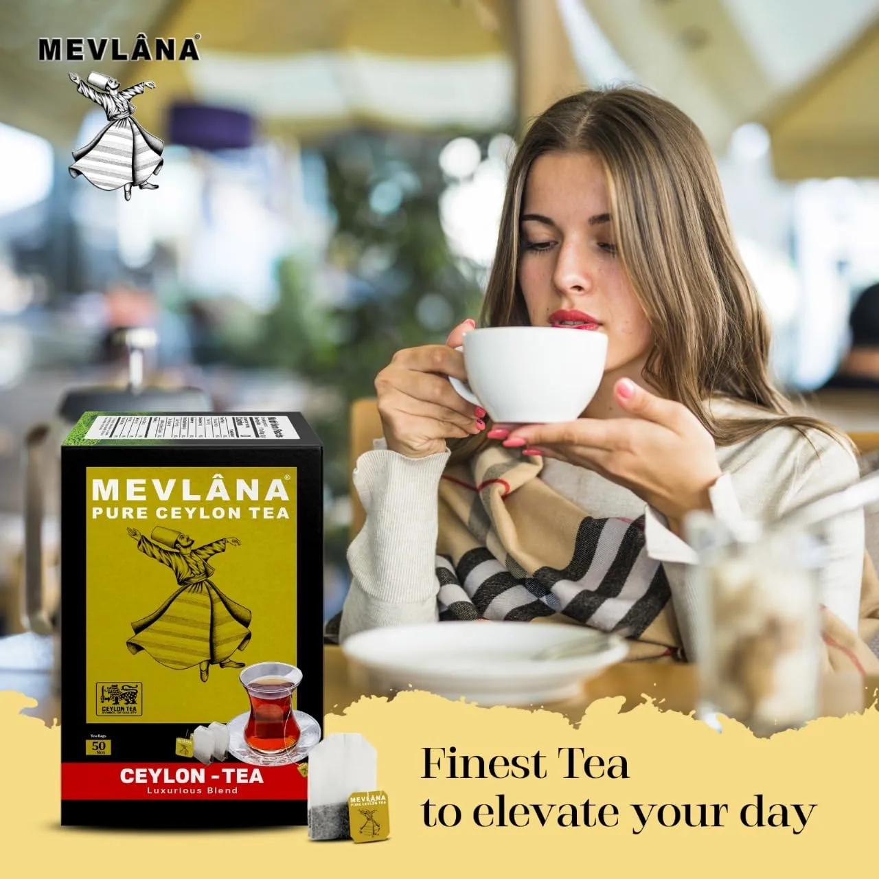 Mevlâna Pure Ceylon Tea Bags - Luxurious Blend | Premium Hand-Picked Black Tea with Rich Aroma & Flavor | Authentic Sri Lankan Tea