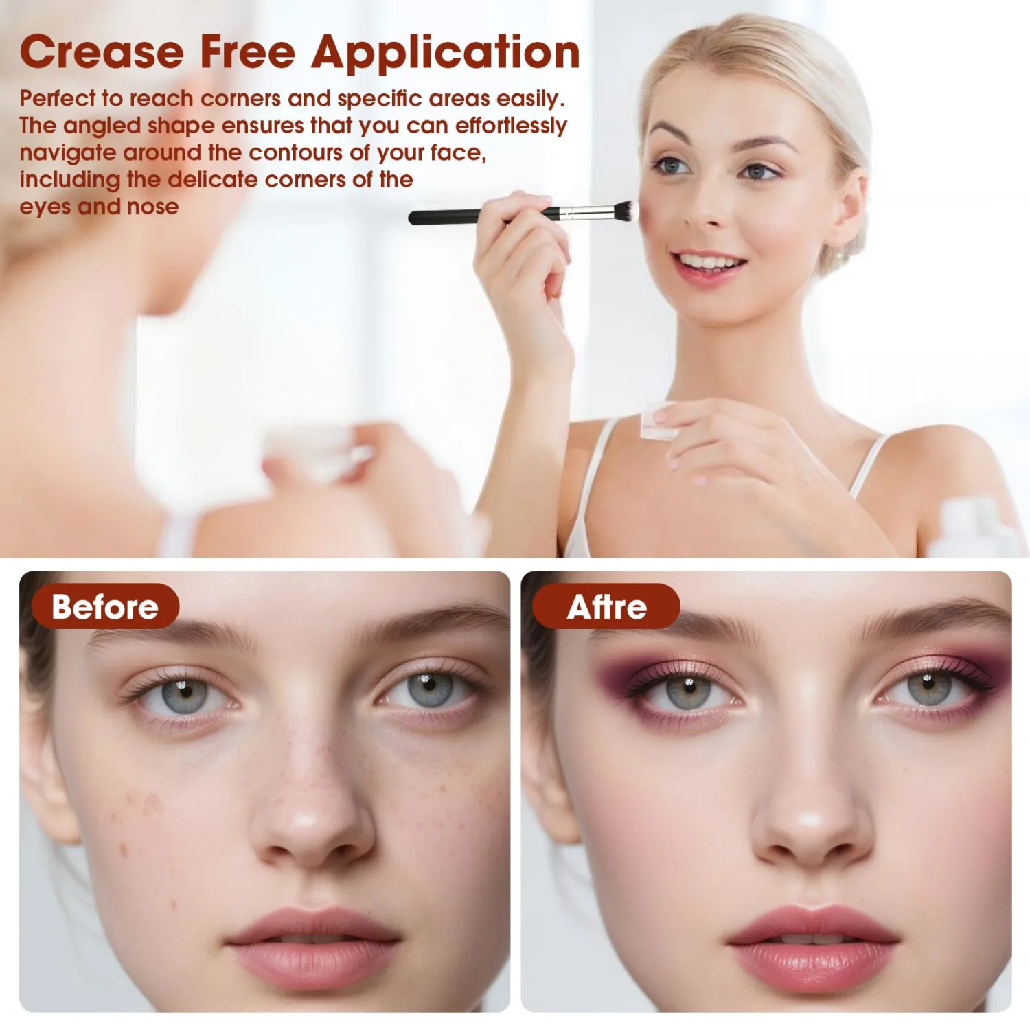 Concealer Makeup Brush, Brush Conceals Under Eyes, Cover Dark Circles，Premium Cruelty Free Synthetic Bristles（E19）