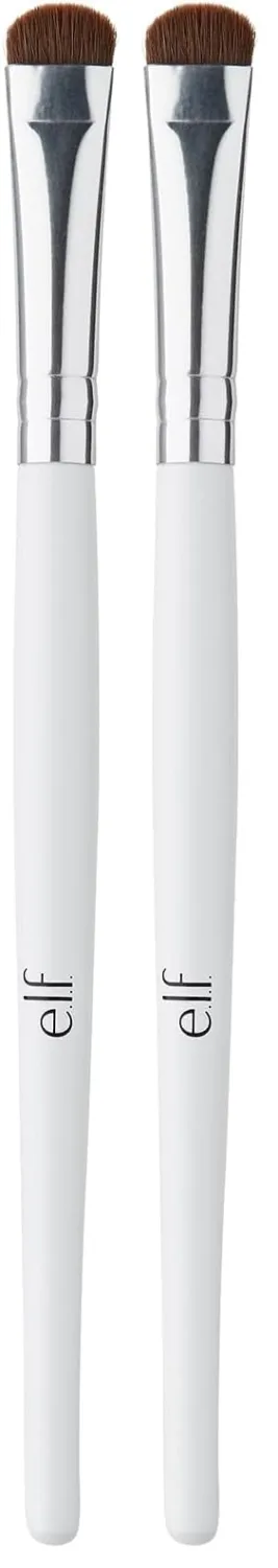 e.l.f. Smudge Brush, Short Curved Brush For Expertly Smoothing Color For A Smoky Look, Perfect For Contouring & Defining Eyes, Vegan & Cruelty-Free (Pack of 2)