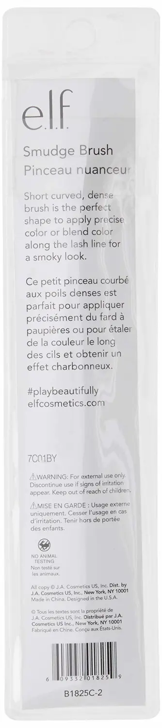 e.l.f. Smudge Brush, Short Curved Brush For Expertly Smoothing Color For A Smoky Look, Perfect For Contouring & Defining Eyes, Vegan & Cruelty-Free (Pack of 2)