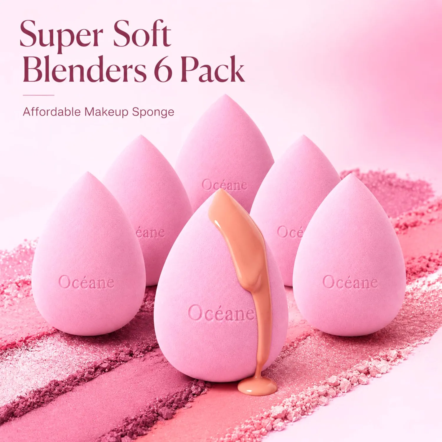 Makeup Sponge Set – Latex-Free and High-definition Set of 6 Makeup Wonder Blender for Liquid, Cream & Powder Super Soft Beauty Sponge Blenders