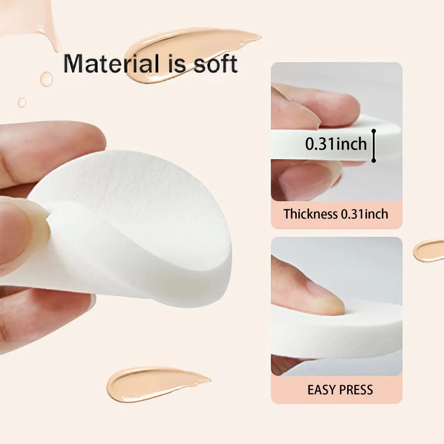 20 Pcs Round Makeup Sponge Set For Face Curve Blending, Facial Powder Puff Wet and Dry Dual Use, Sponges Foundation Makeup Blender