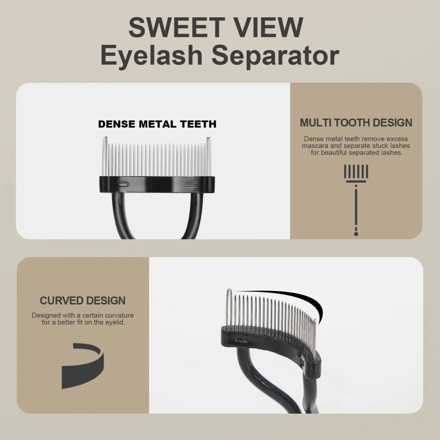 SWEET VIEW Eyelash Comb Lash Separator Brush Mascara Clump Remover Professional Eye Makeup Tools