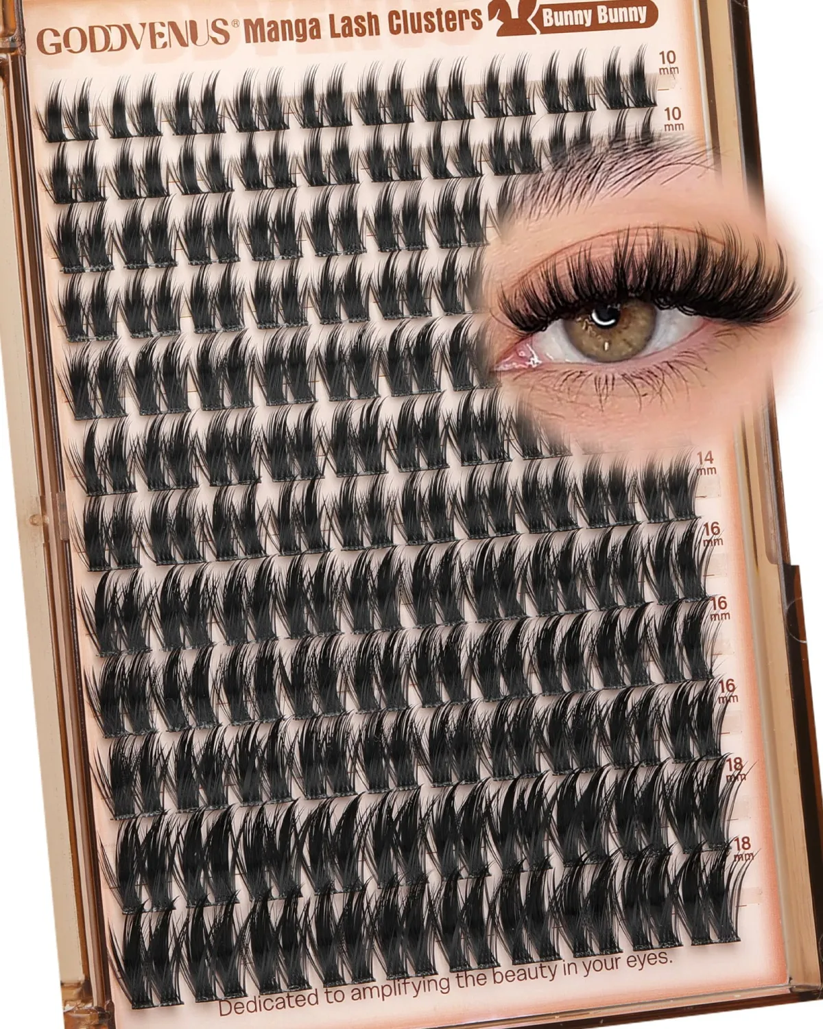 Goddvenus Fluffy Plush Manga Lash Clusters, Natural Wispy Cluster Eyelash Extensions, DIY Lash Extension at Home For Dolly Anime Look, Thick Fairy Individual Lashes Clusters