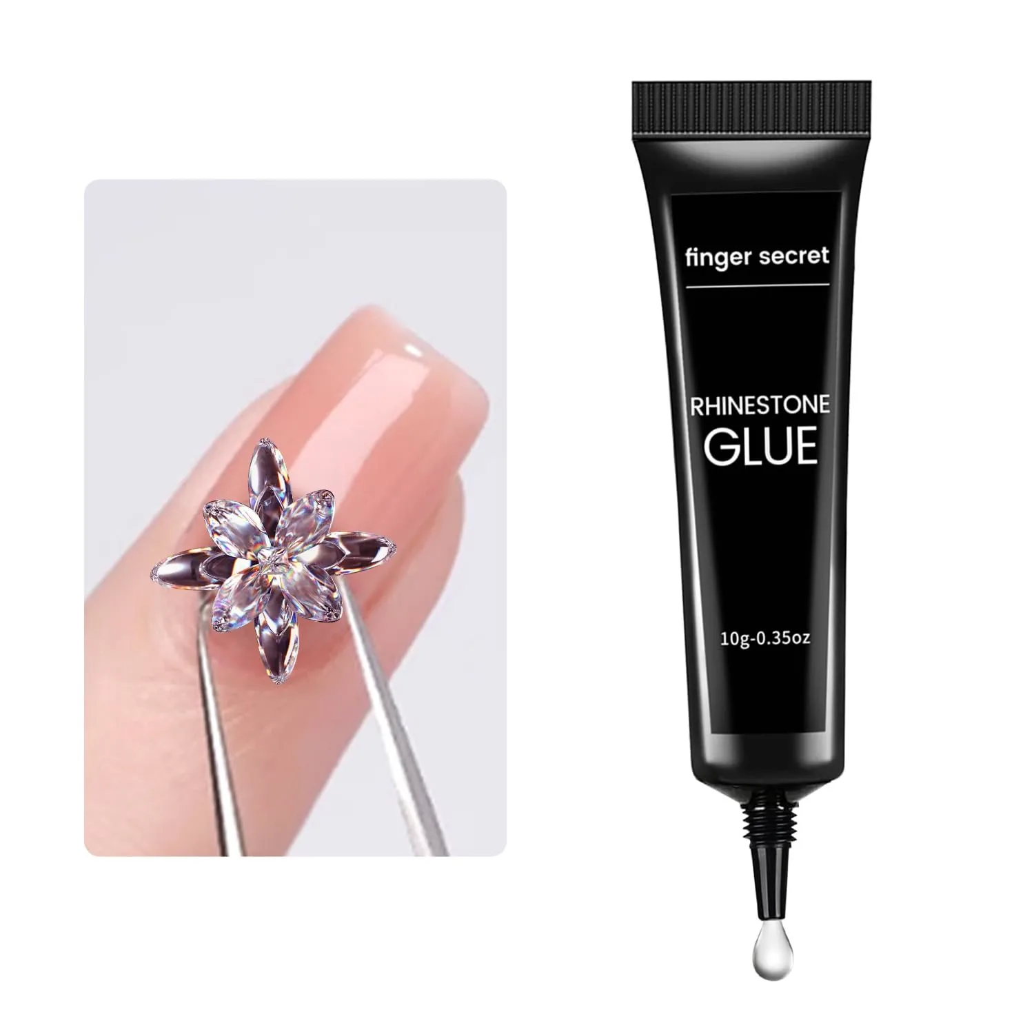 Nail Glue Rhinestone Glue 2-Pack (10g x 2) – Clear Sculpting Gel for Nail Charms, Thick UV/LED Formula with Precision Tip, Easy DIY 3D Nail Art, Not for Extension