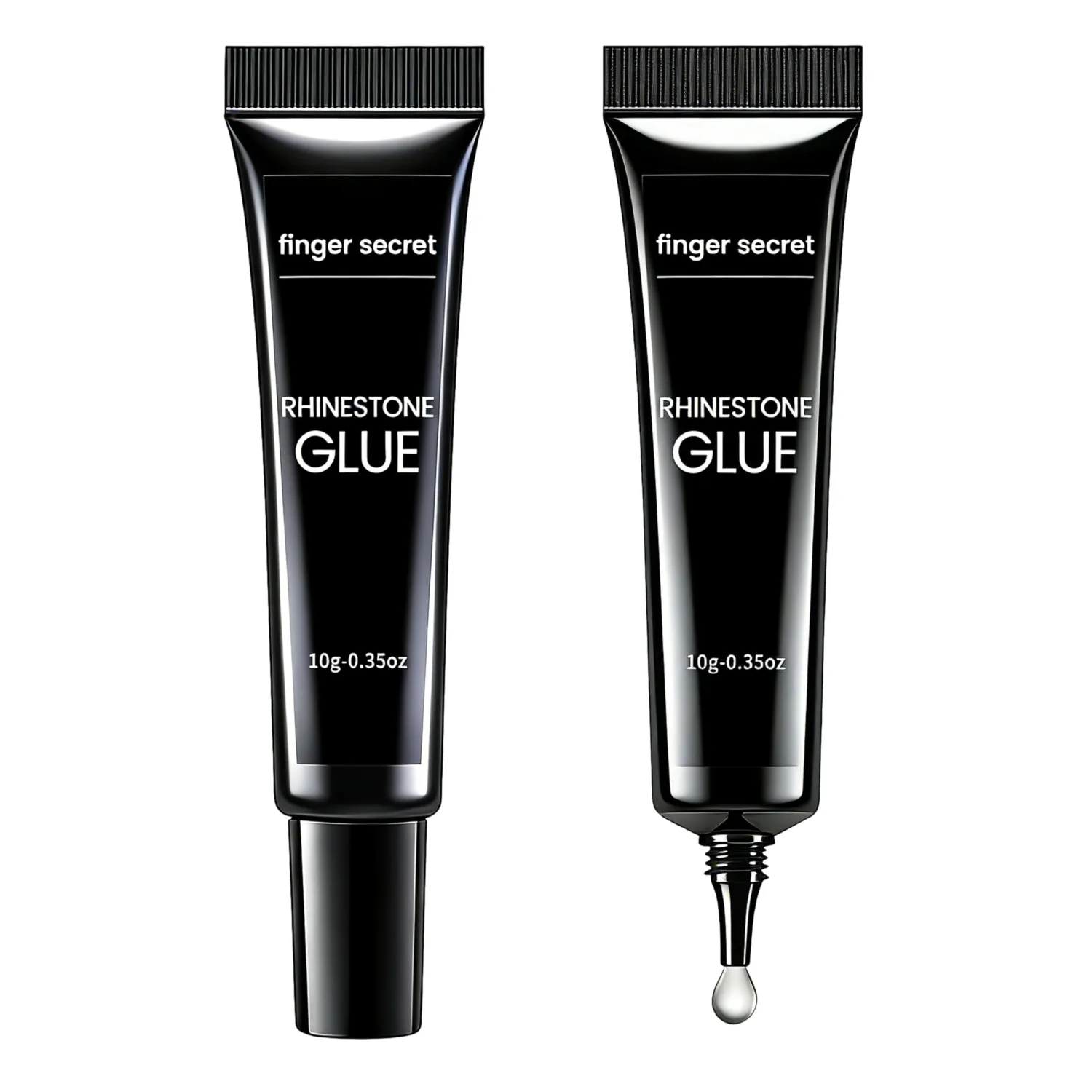Nail Glue Rhinestone Glue 2-Pack (10g x 2) – Clear Sculpting Gel for Nail Charms, Thick UV/LED Formula with Precision Tip, Easy DIY 3D Nail Art, Not for Extension
