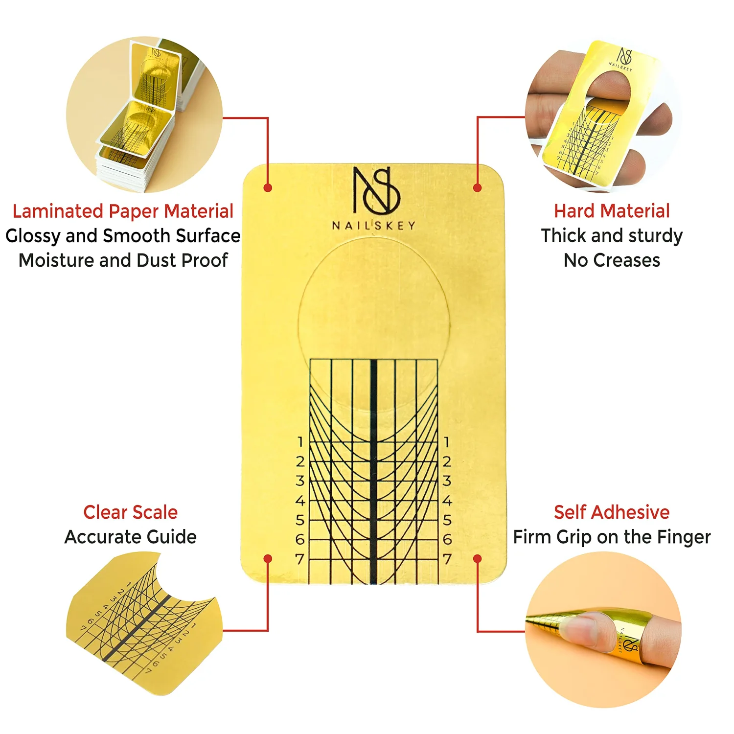 Nail Forms for Gel Builder - 100 Pcs Self Adhesive Nail Extension Stickers for Acrylic, UV & Poly Gel with Tip Sculpting Guide - Nail Art for Home & Salon (Pack of 100)