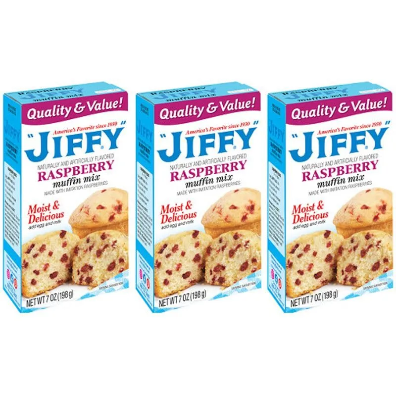 Jiffy Baking Muffin Mix - 3 boxes (Raspberry 7oz)