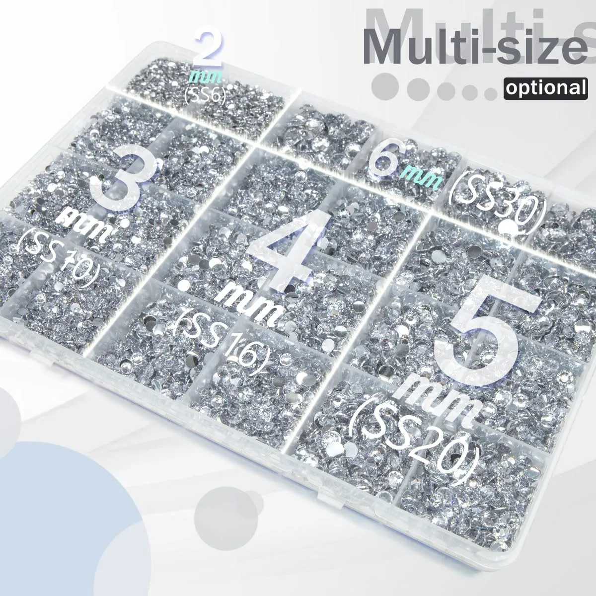 qiipii Silver Clear Resin Rhinestones w B7000 Glue for Bedazzling Crafting 2mm-6mm Crystal White Flatback Stones Diamonds Crystals Gems Bedazzler Kit for Nails Face Eyes Makeup Tumblers Crafts Shoes