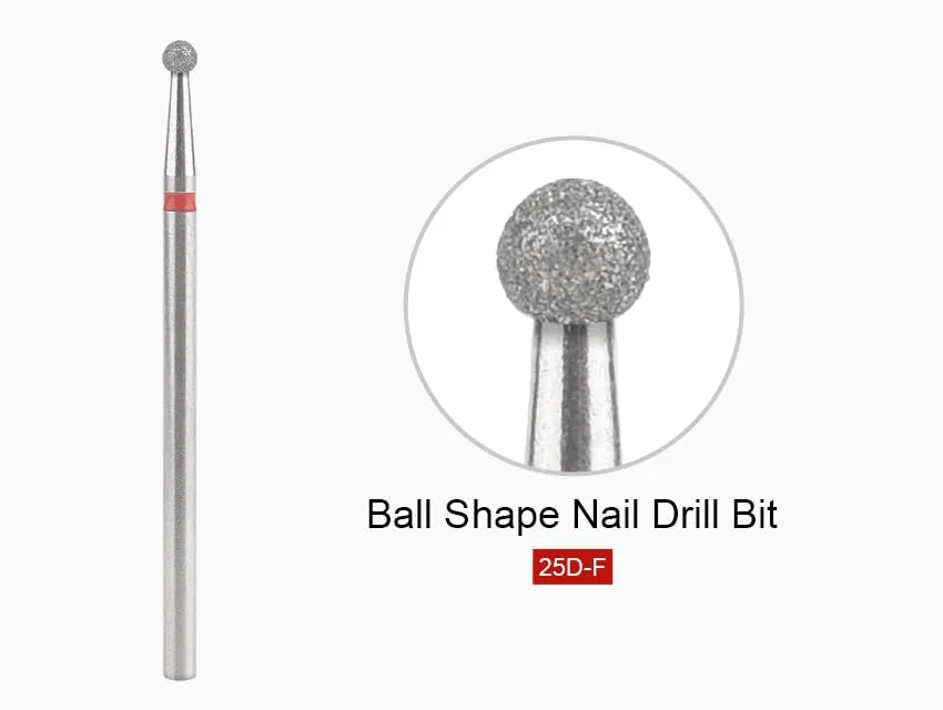 12 Sizes Ball Shape Nail Drill Bit Nail Polish Gel Removal for Electric Nail Drill Manicure Machine Accessories Tool (23D-C)