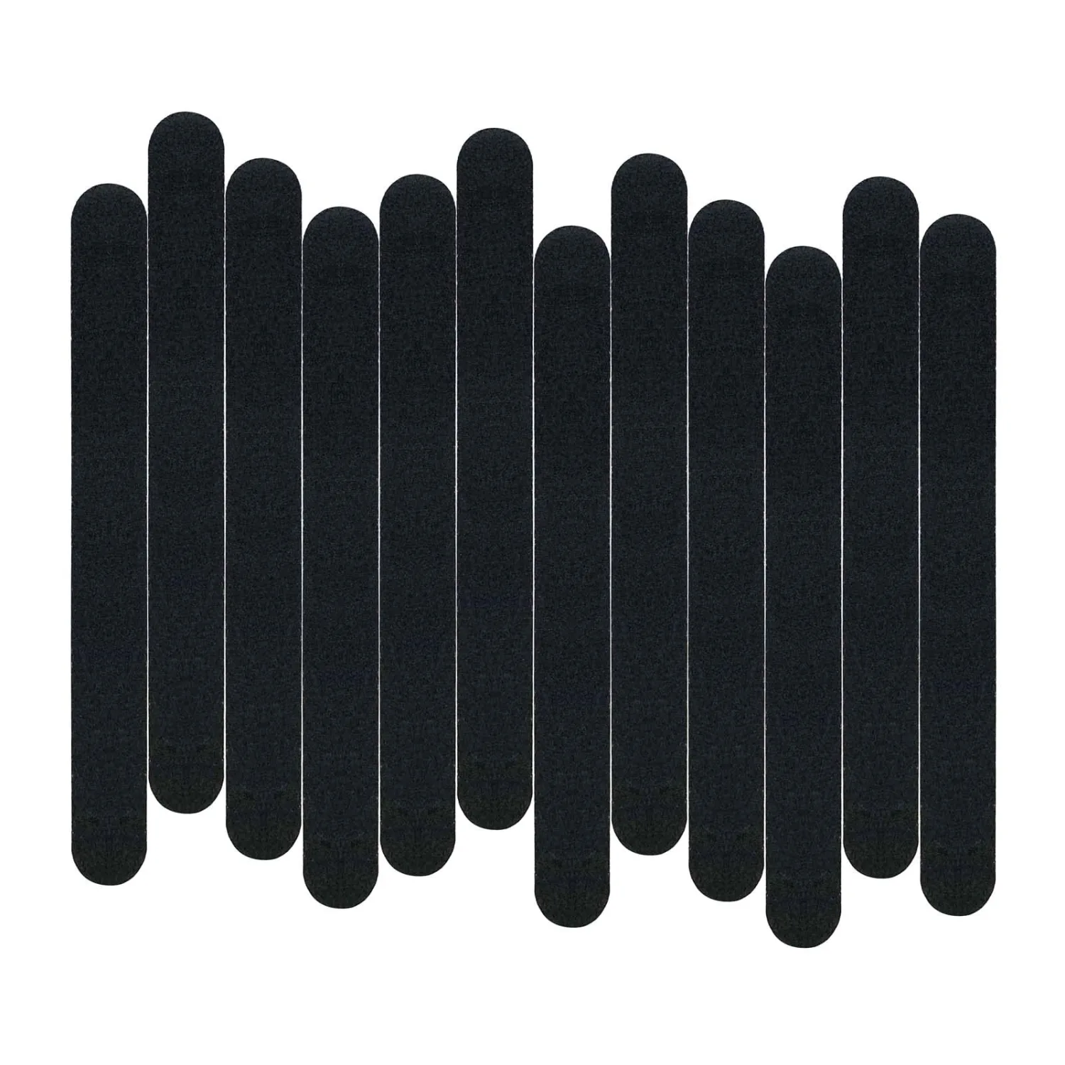 12 Pack Professional Emery Boards - 100/180 Grit Nail File Pack for Acrylic and Natural Nails, Black