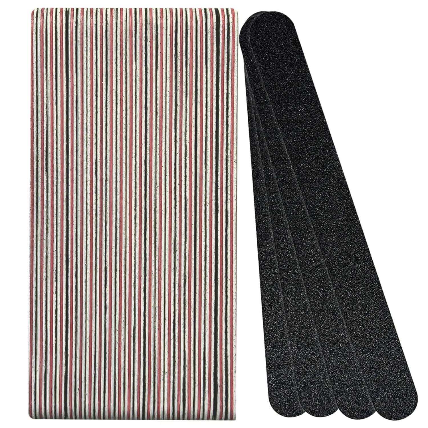 25PCS Professional Nail Files – Double-Sided 100/180 Grit Emery Boards for Manicure, Pedicure & Nail Buffering (Black)