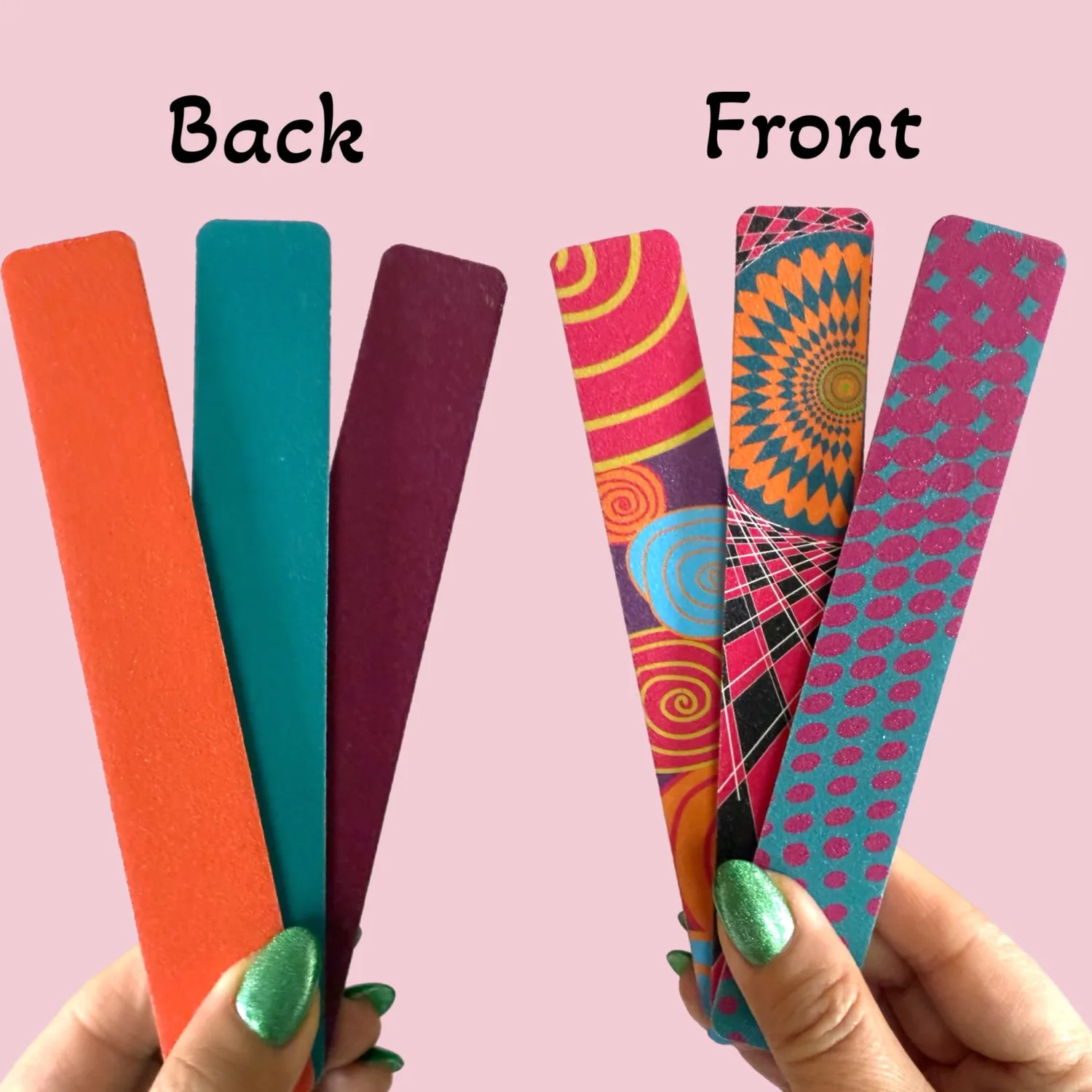 Set of 36 Dual-Sided Nail File Emery Board Heavy Medium & Fine Grit Cushioned Easy Grip Comfortable Filing Smoothing Finishing Nails 7” Travel Home Salon TSA Approved - Retro