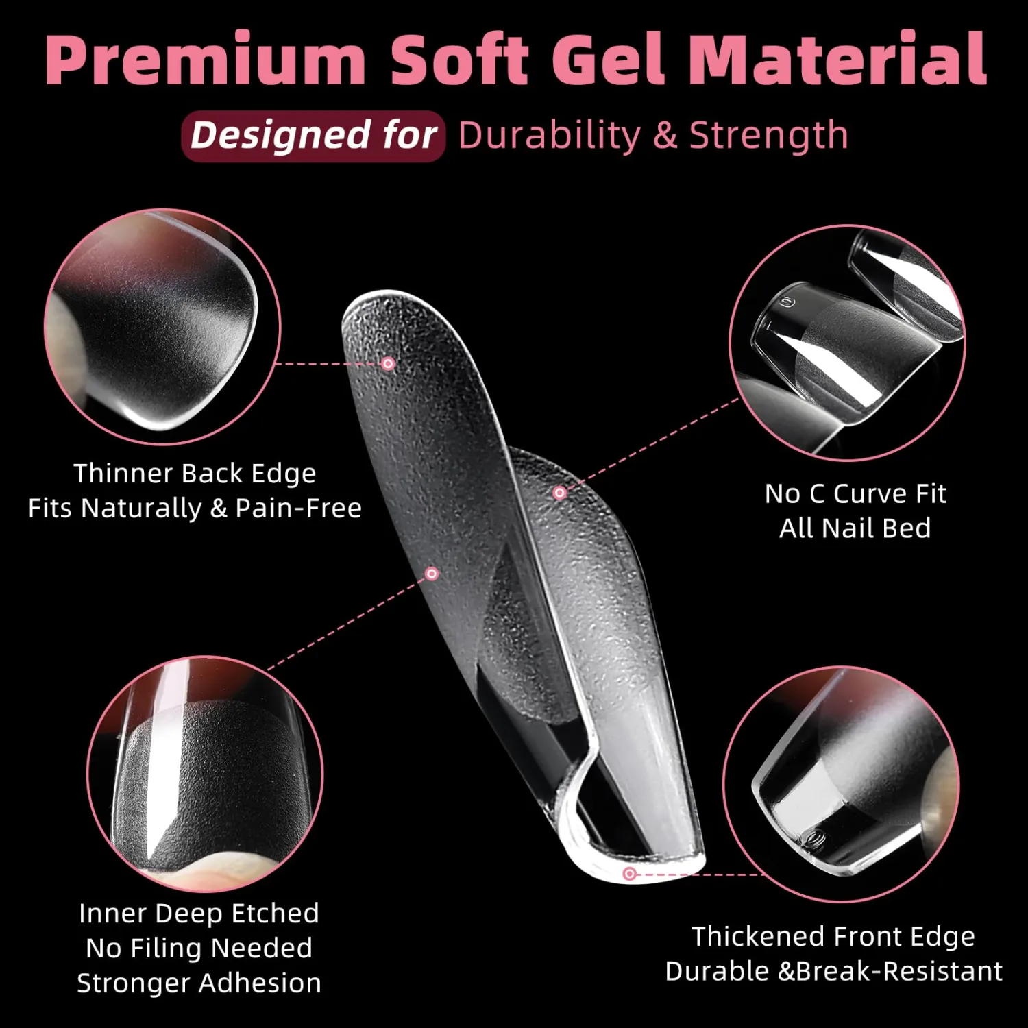 360pc Extra Short Coffin Nail Tips Short Fake Nails Tips Coffin Acrylic Nail Tips Clear Press on Nails Soft Gel Nail Tips Full Cover False Nails XS Artificial Fingernails for Gel Nail Extensions