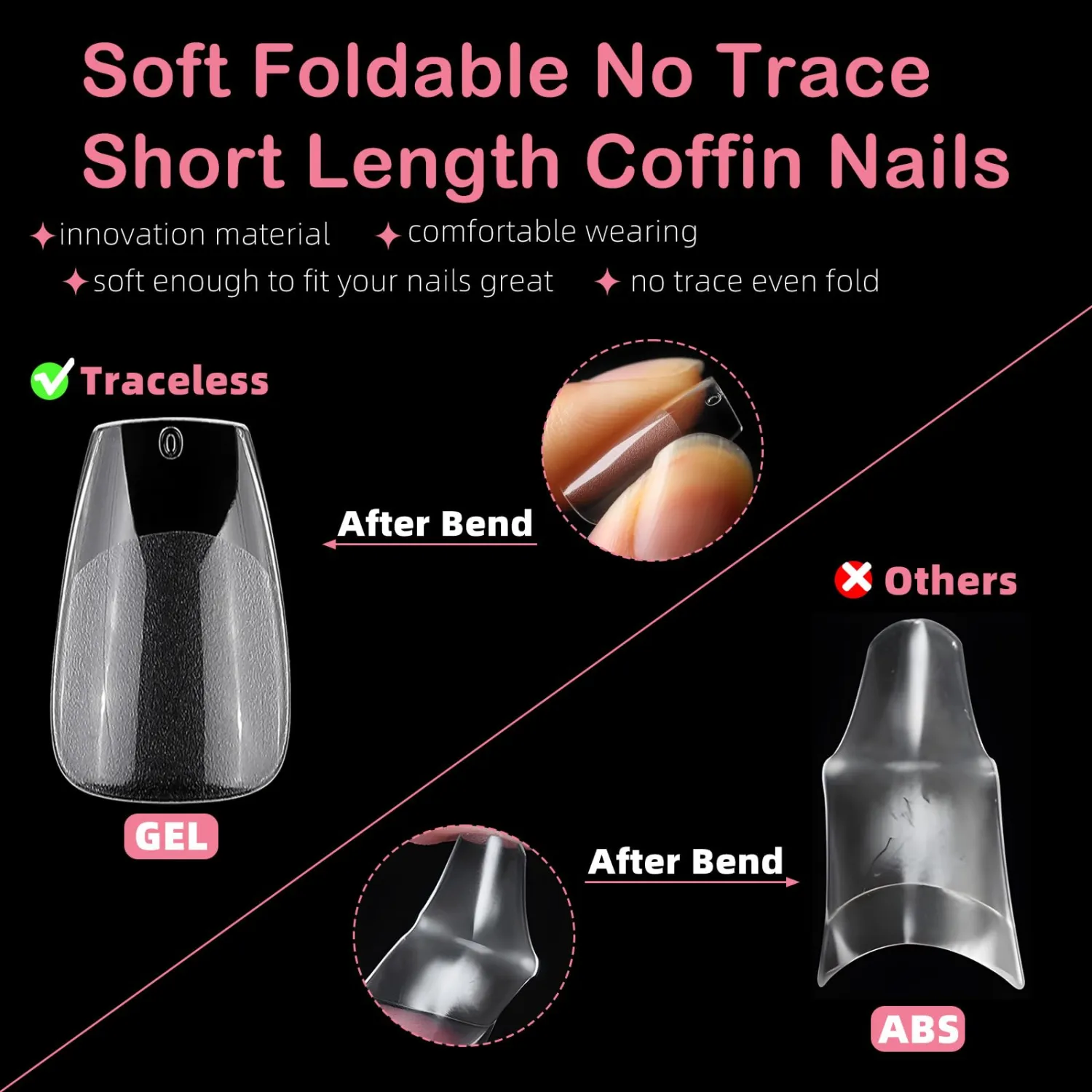 360pc Short Coffin Nail Tips Short Fake Nails Tips Coffin Acrylic Nail Tips Clear Press on Nails Soft Gel Nail Tips Full Cover False Nails Artificial Fingernails for Gel Nail Extensions