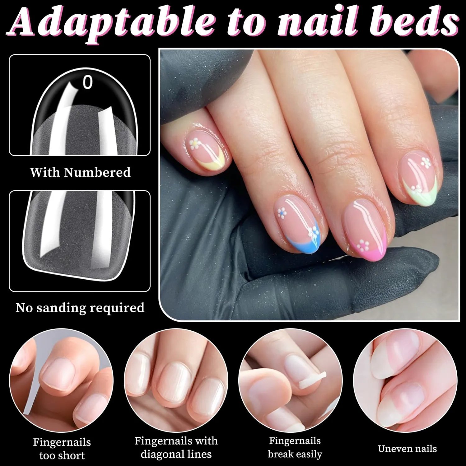 420pc Extra Short Oval Gel Nail Tips Clear Fake Nail, Clear Press on Nails Short Round Almond Soft Gel Nail Tips XS Oval Acrylic Nails Full Cover False Nail Artificial Fingernail for Nail Extension