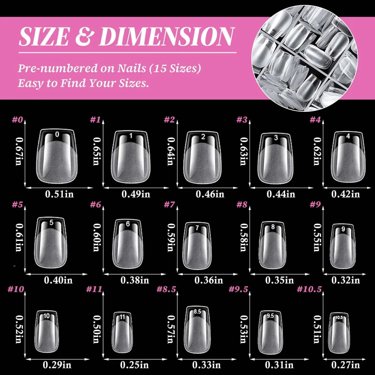 420pc Extra Short Coffin Gel Nail Tips Clear Fake Nail, XS Clear Press on Nails Short Coffin Soft Gel Nail Tips Acrylic Nails Full Cover False Nail Artificial Fingernail for Nail Extension Press-ons