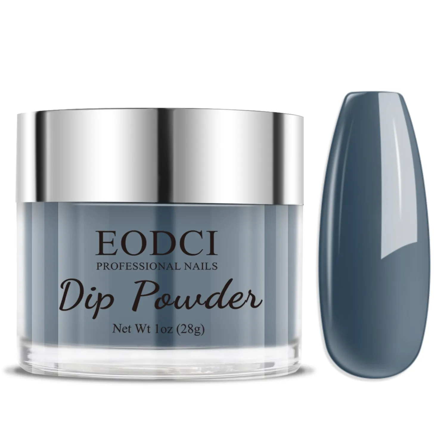 EODCI Dipping Powder - Dark Grey, Nail Dip Powder 1 Oz, Professional Salon DIY French Manicure, No Lamp Needed