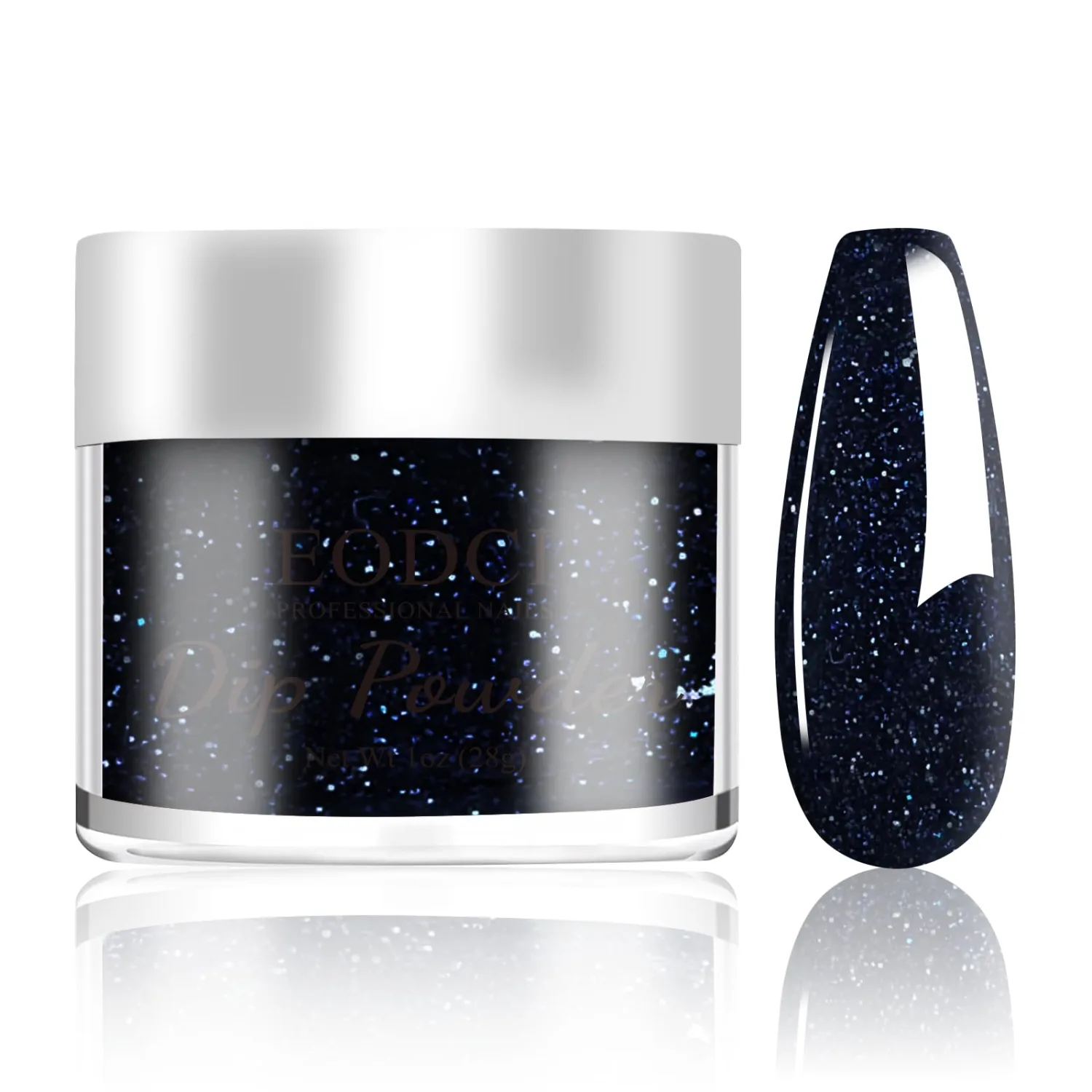 eodci 1 Oz/28g Black Dip Powder, Nail Dipping Powder French Powder Pro Collection System Nail Art Starter Manicure Salon DIY at Home, Odor-Free&Long-Lasting, No Needed Nail Lamp Curing