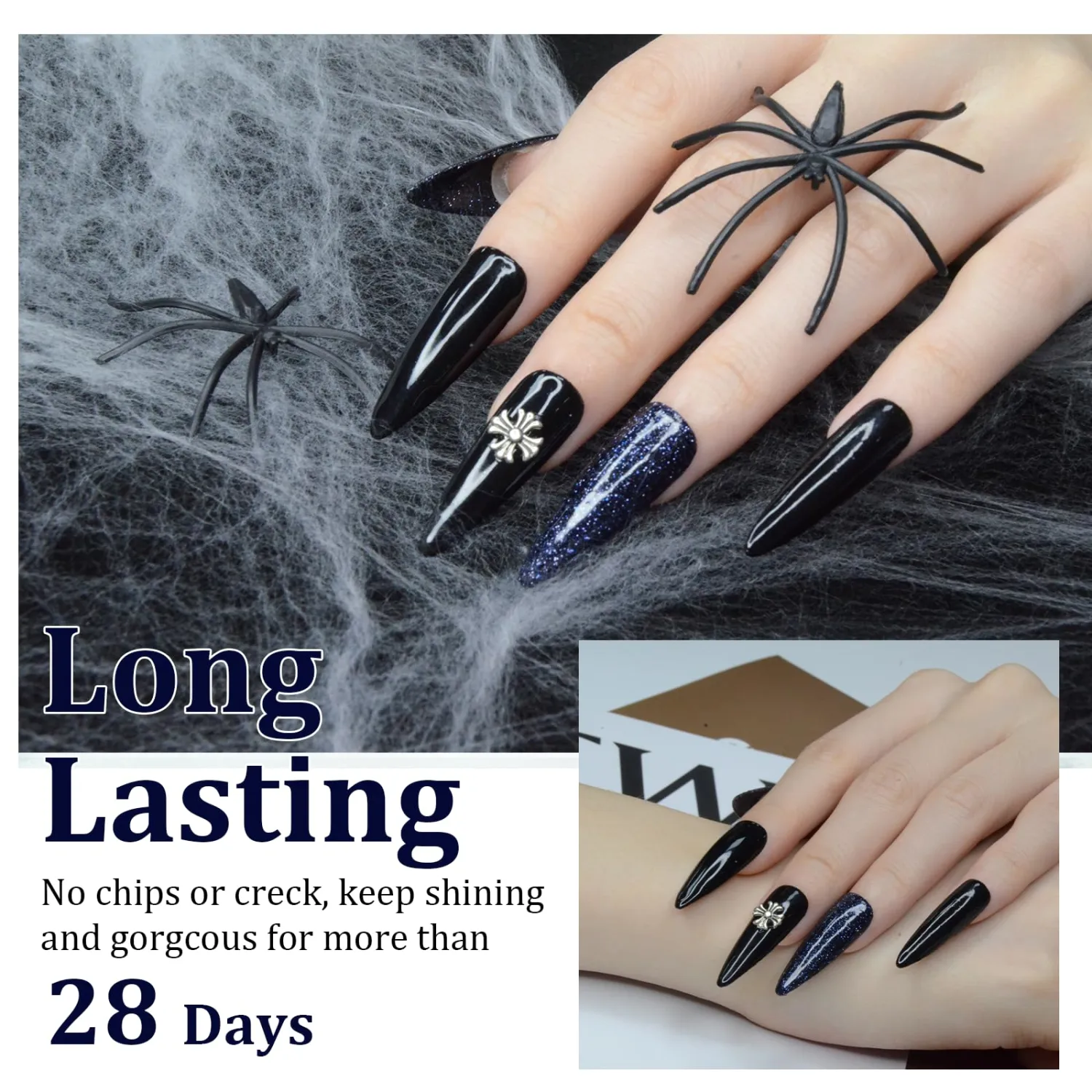 eodci 1 Oz/28g Black Dip Powder, Nail Dipping Powder French Powder Pro Collection System Nail Art Starter Manicure Salon DIY at Home, Odor-Free&Long-Lasting, No Needed Nail Lamp Curing